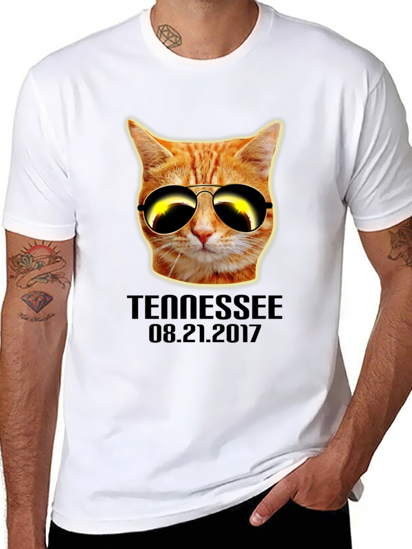 Tennessee Solar Eclipse Cat T-Shirt - August 21 2017