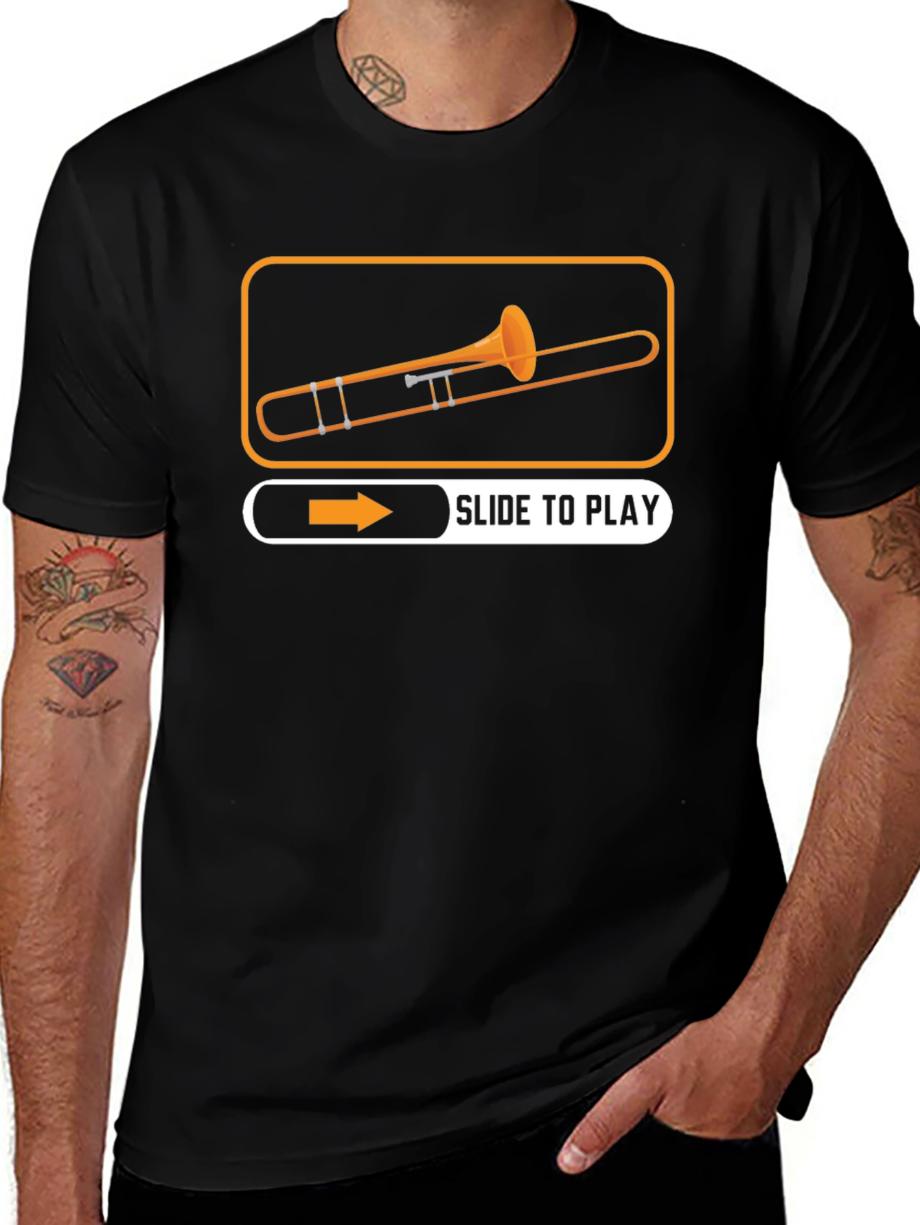 Slide to Play Trombone Graphic Tee - Black