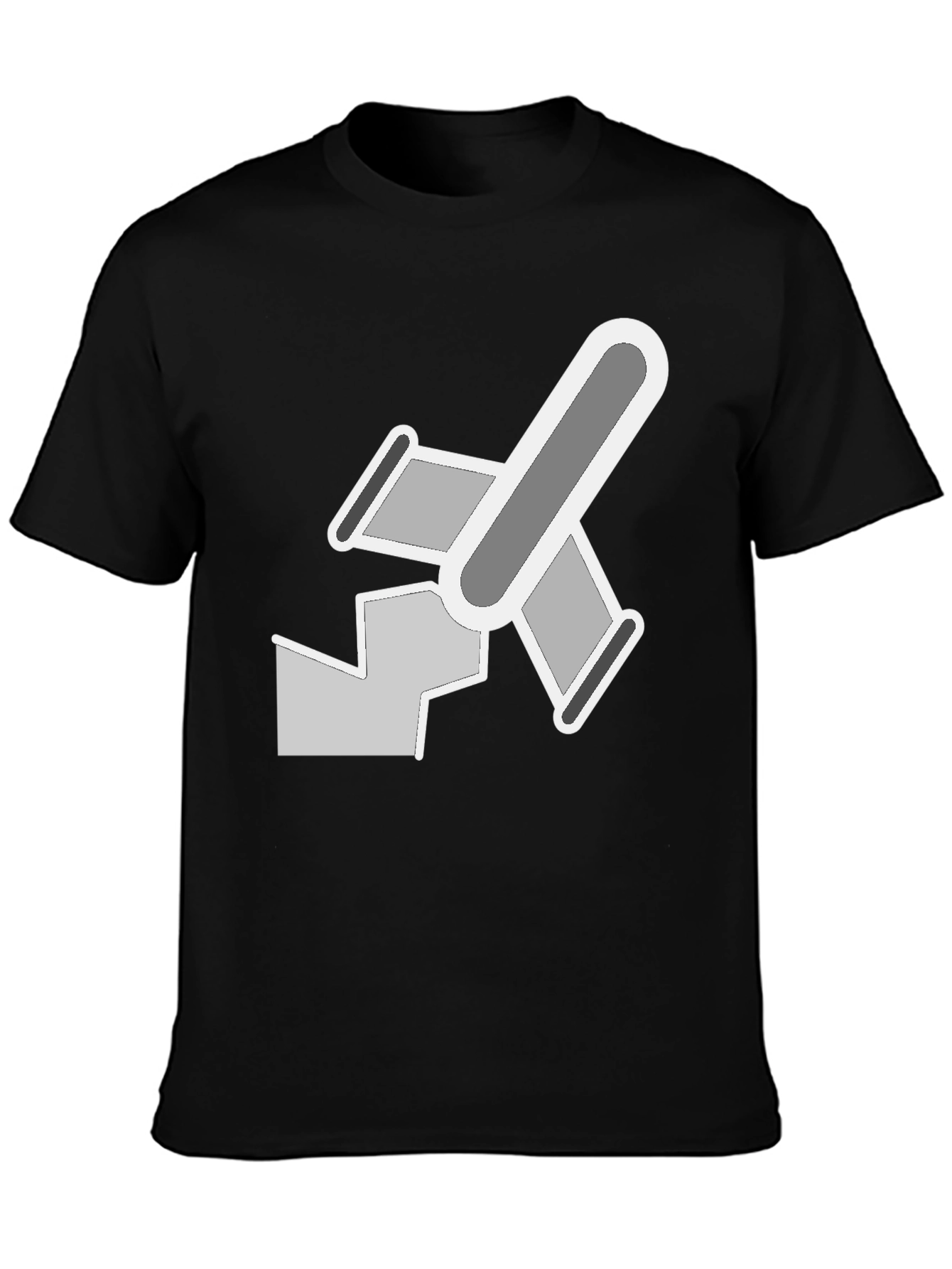Abstract Geometric Graphic Print Mens Black T-Shirt