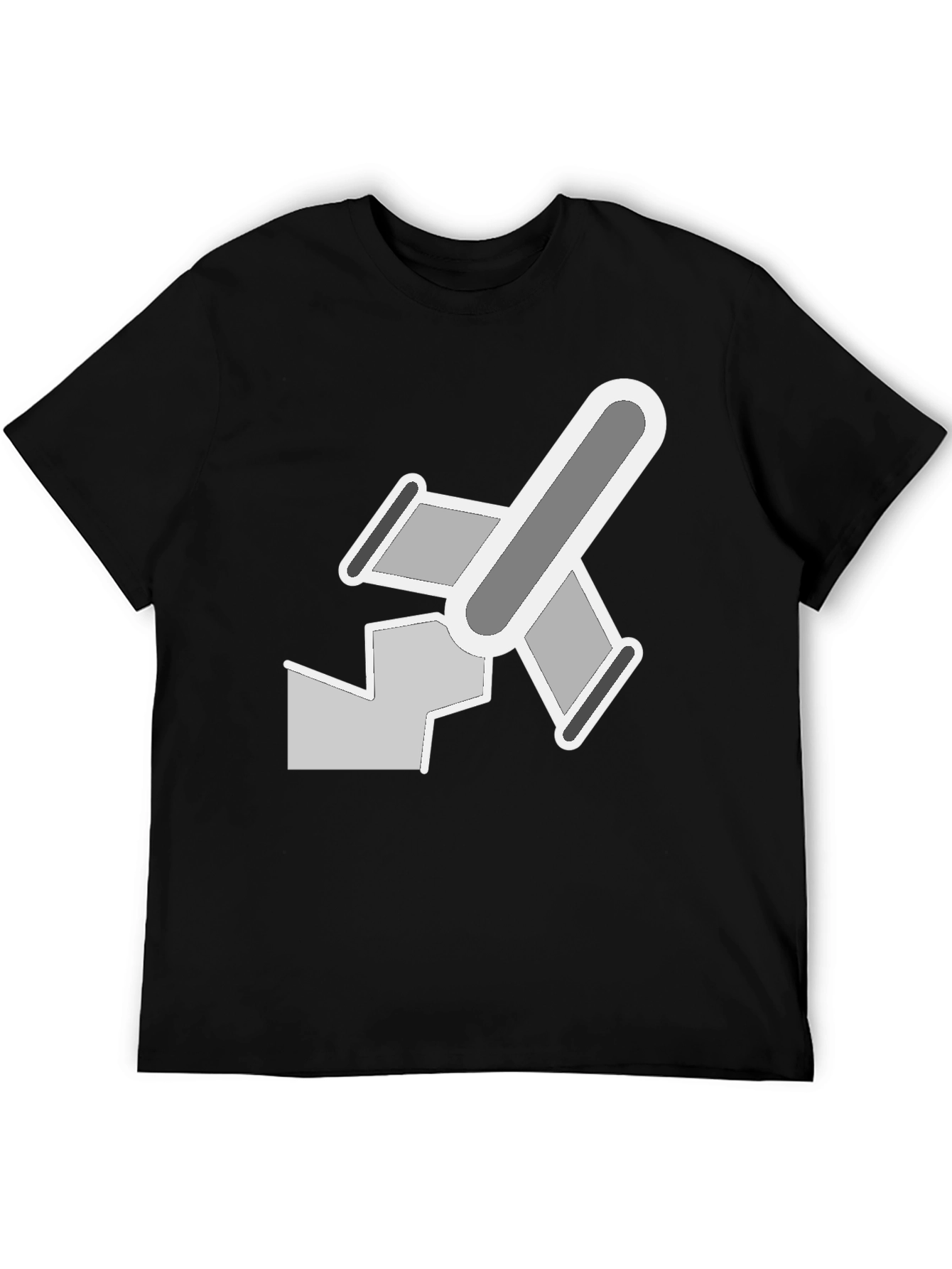 Abstract Geometric Graphic Print Mens Black T-Shirt