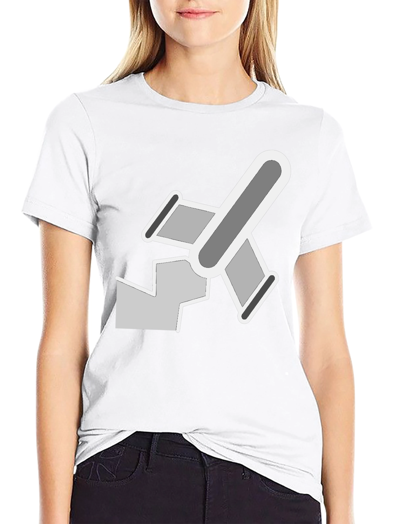 Abstract Geometric Graphic Print Mens Black T-Shirt