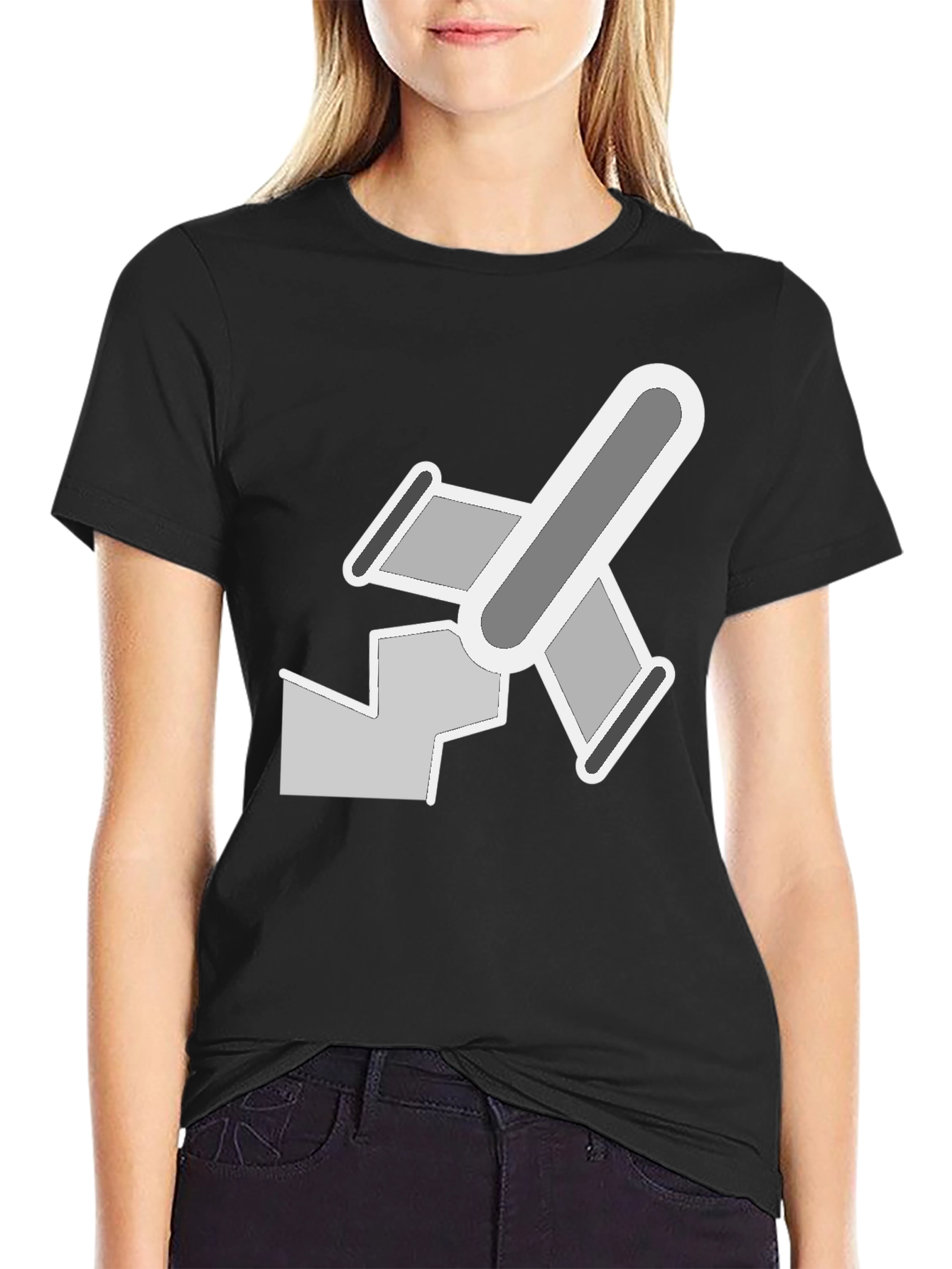 Abstract Geometric Graphic Print Mens Black T-Shirt