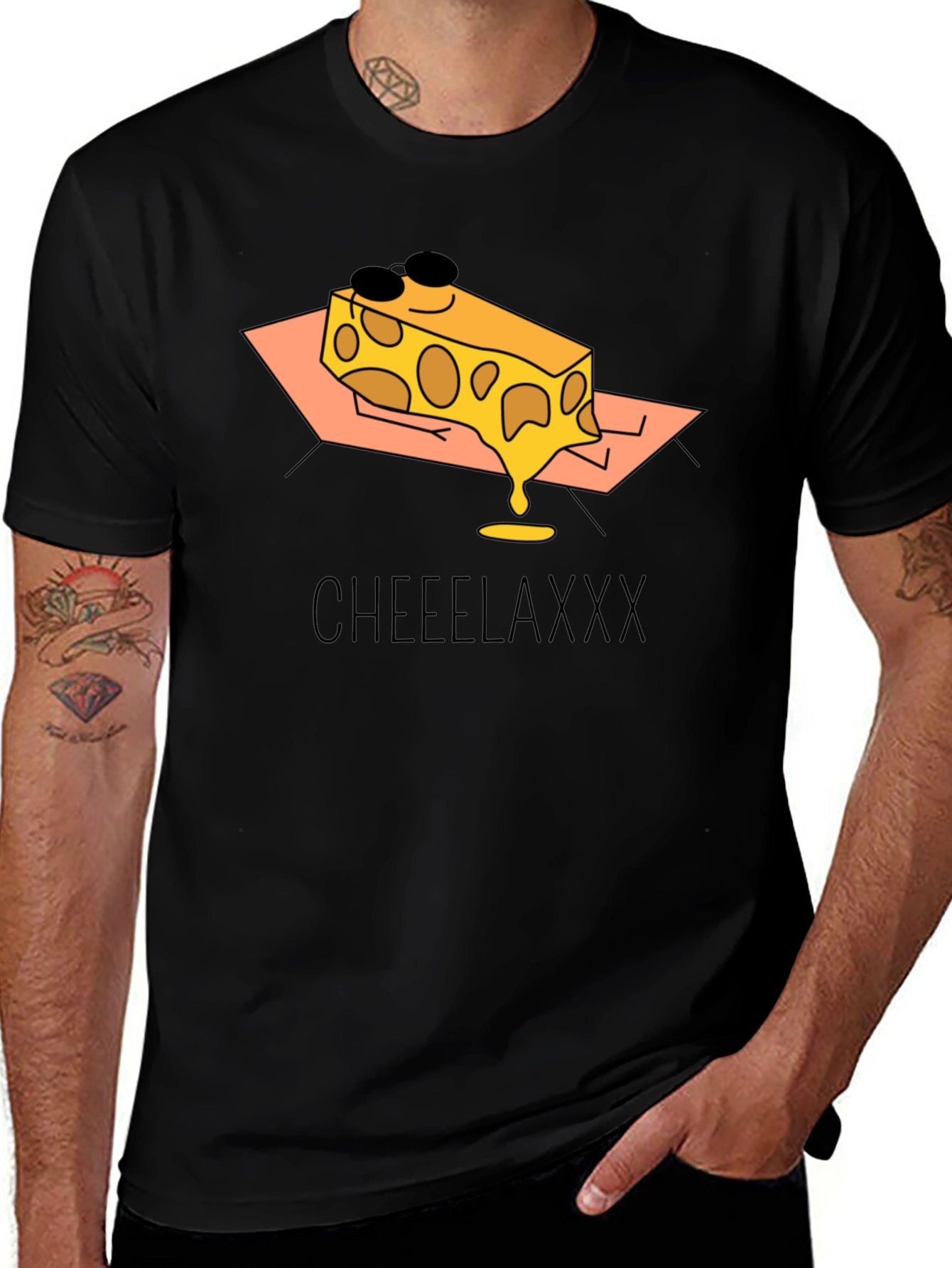 Cheeelaxxx Graphic T-Shirt - Cool Cheese Design