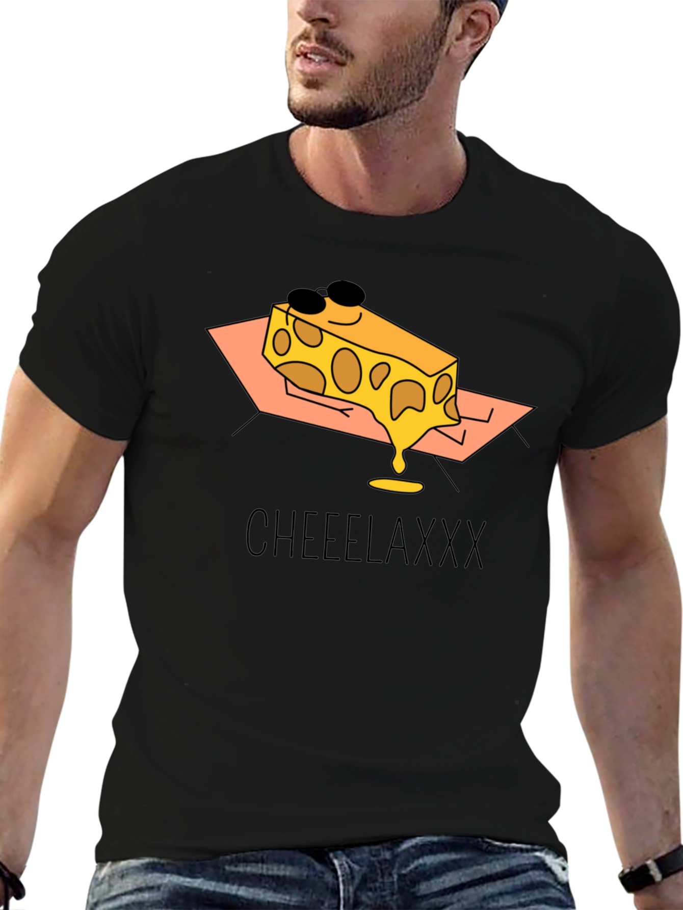 Cheeelaxxx Graphic T-Shirt - Cool Cheese Design