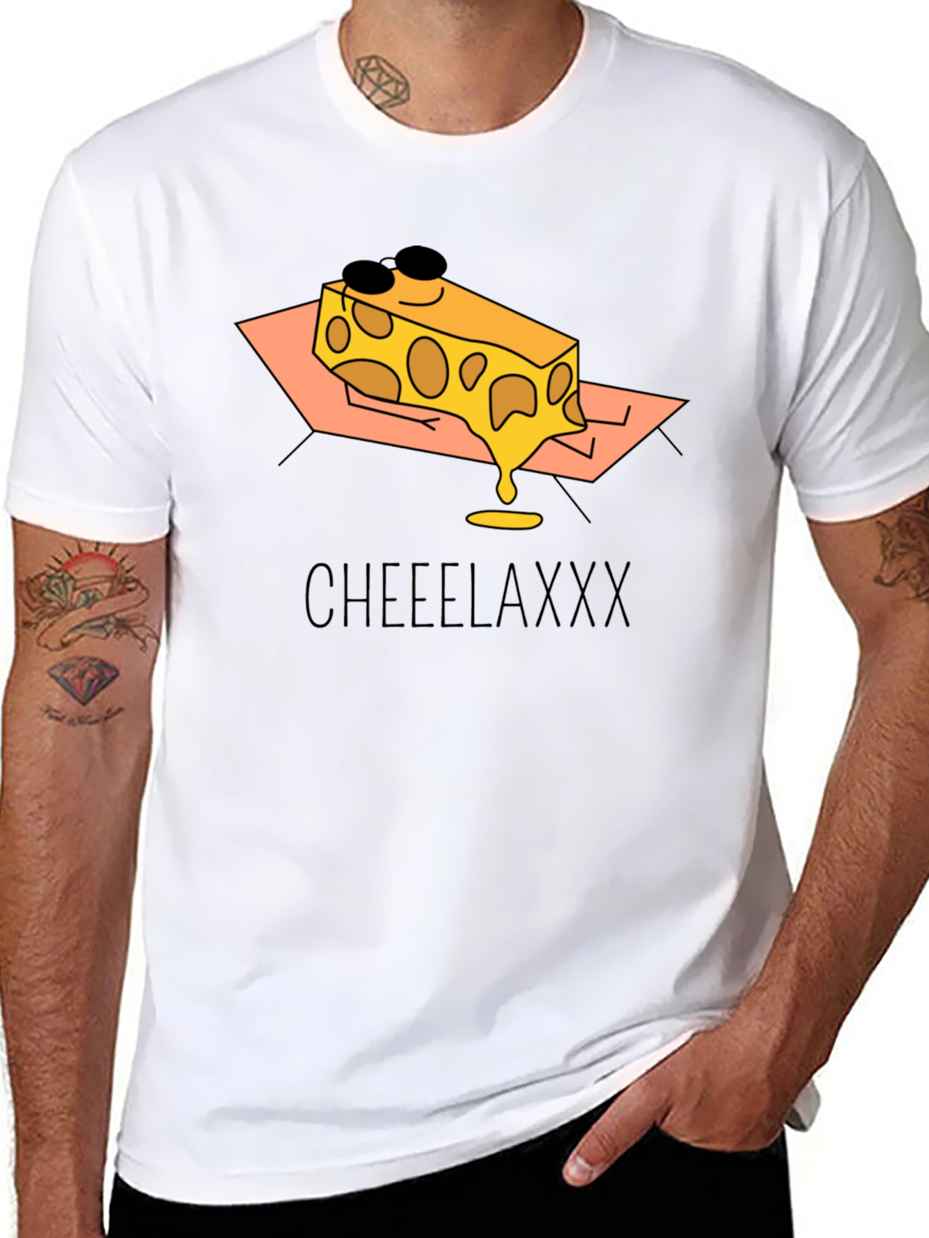 Cheeelaxxx Graphic T-Shirt - Cool Cheese Design
