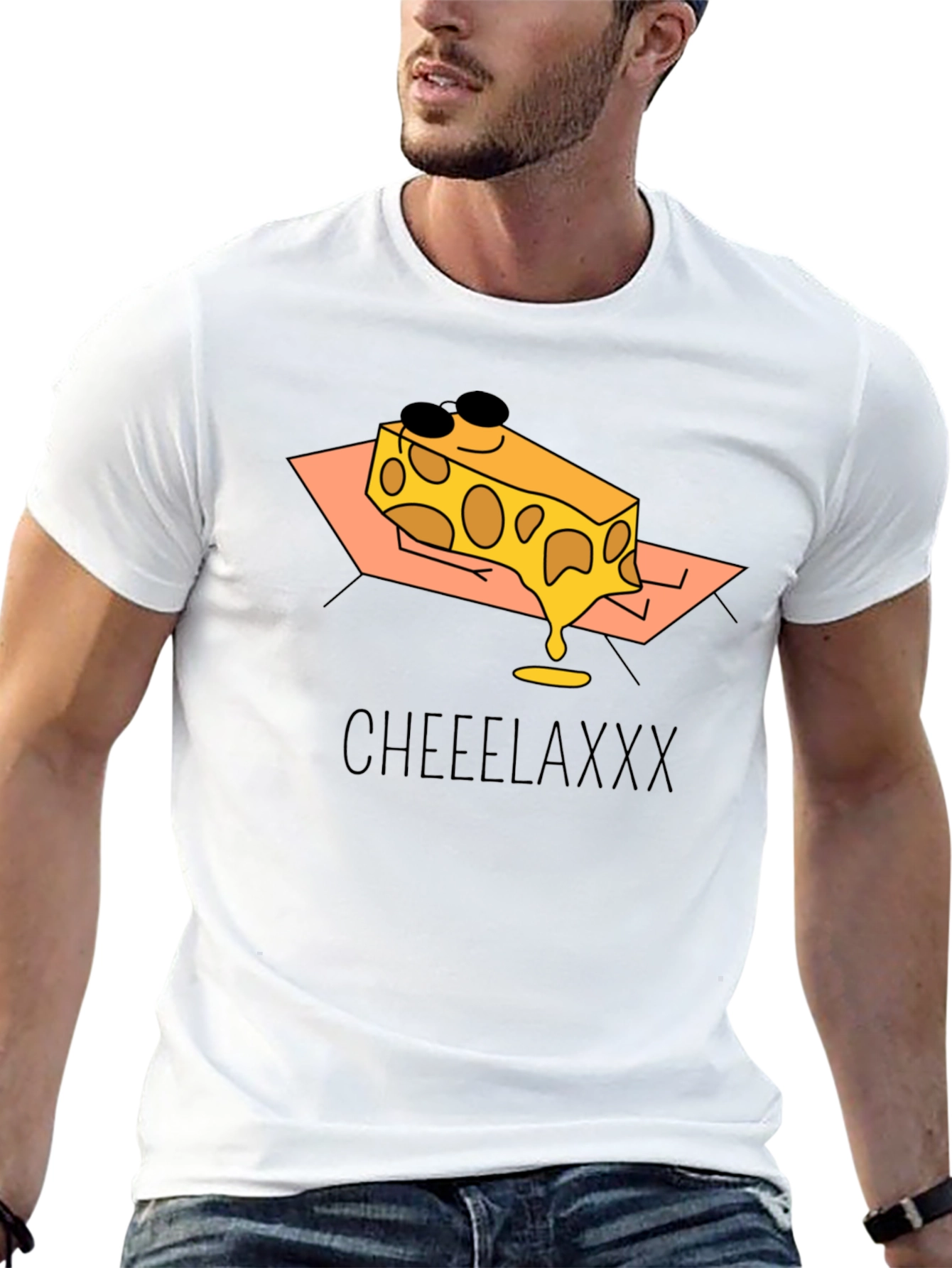 Cheeelaxxx Graphic T-Shirt - Cool Cheese Design