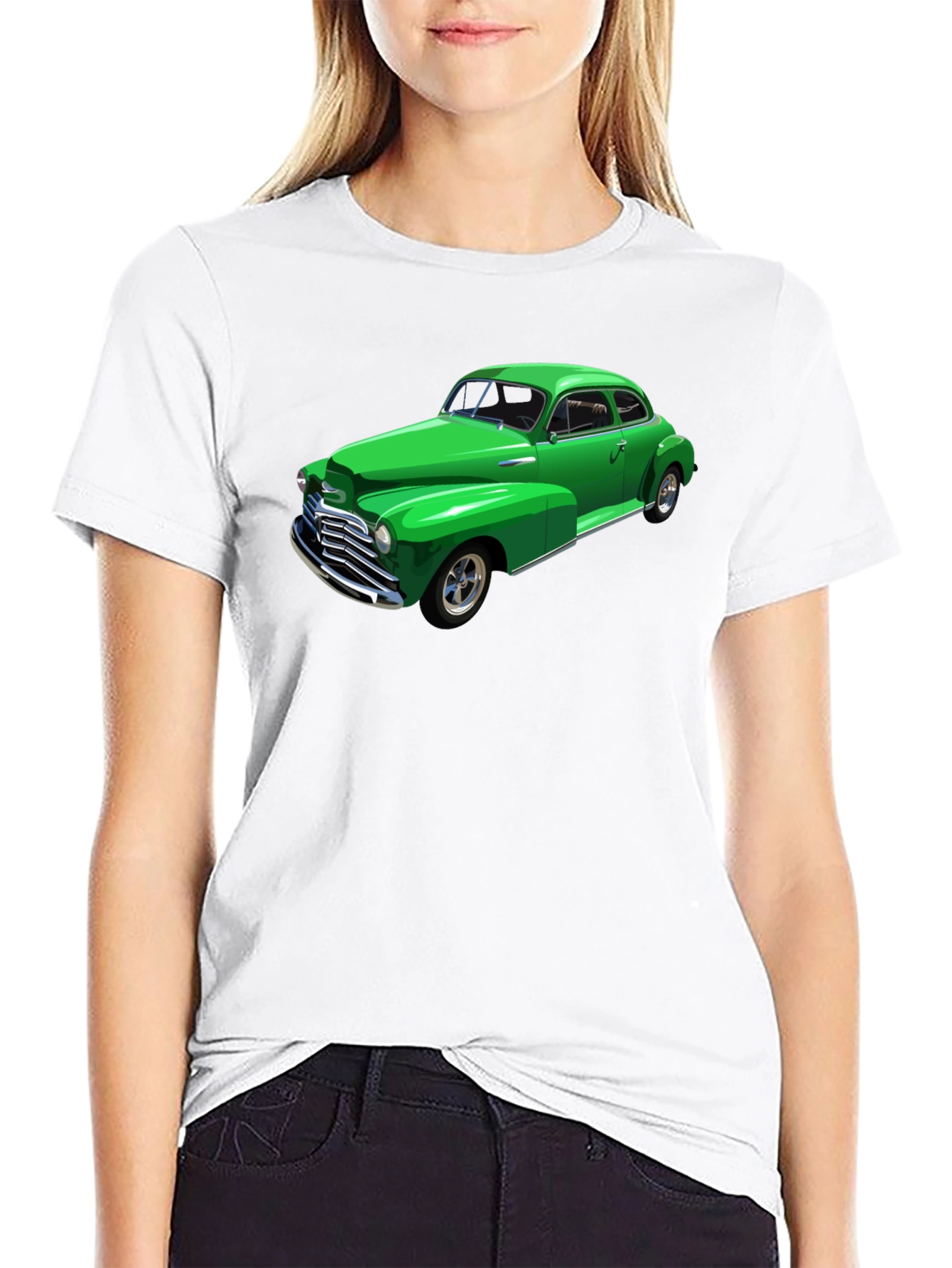 Classic Green Car Graphic T-Shirt