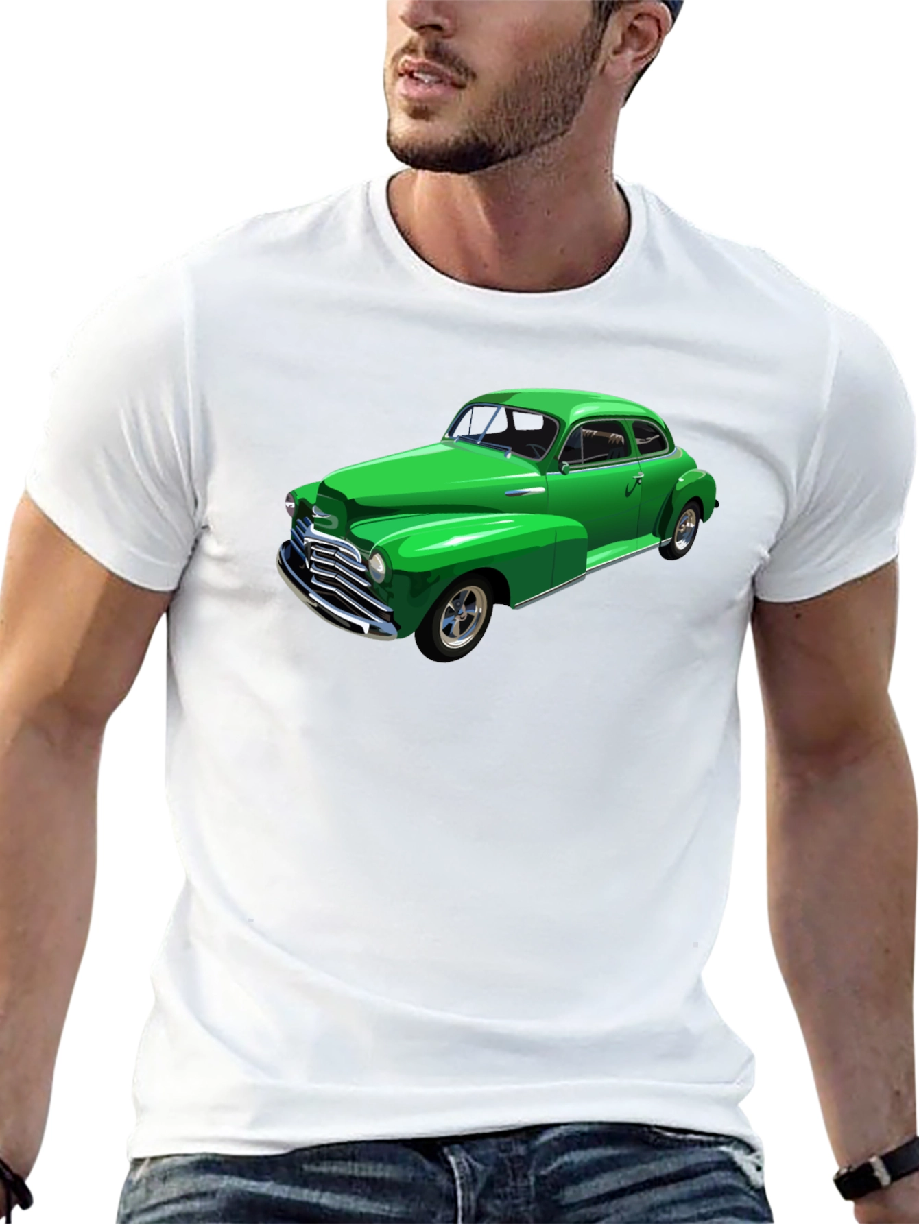 Classic Green Car Graphic T-Shirt