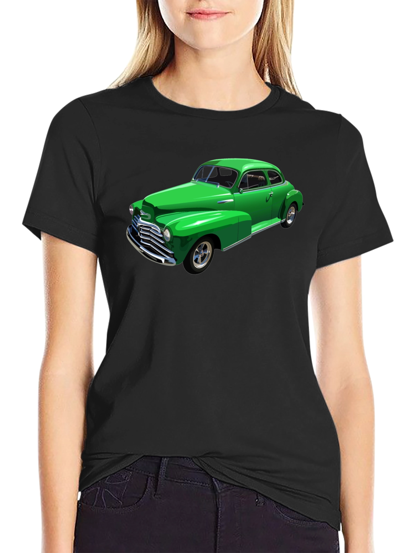 Classic Green Car Graphic T-Shirt