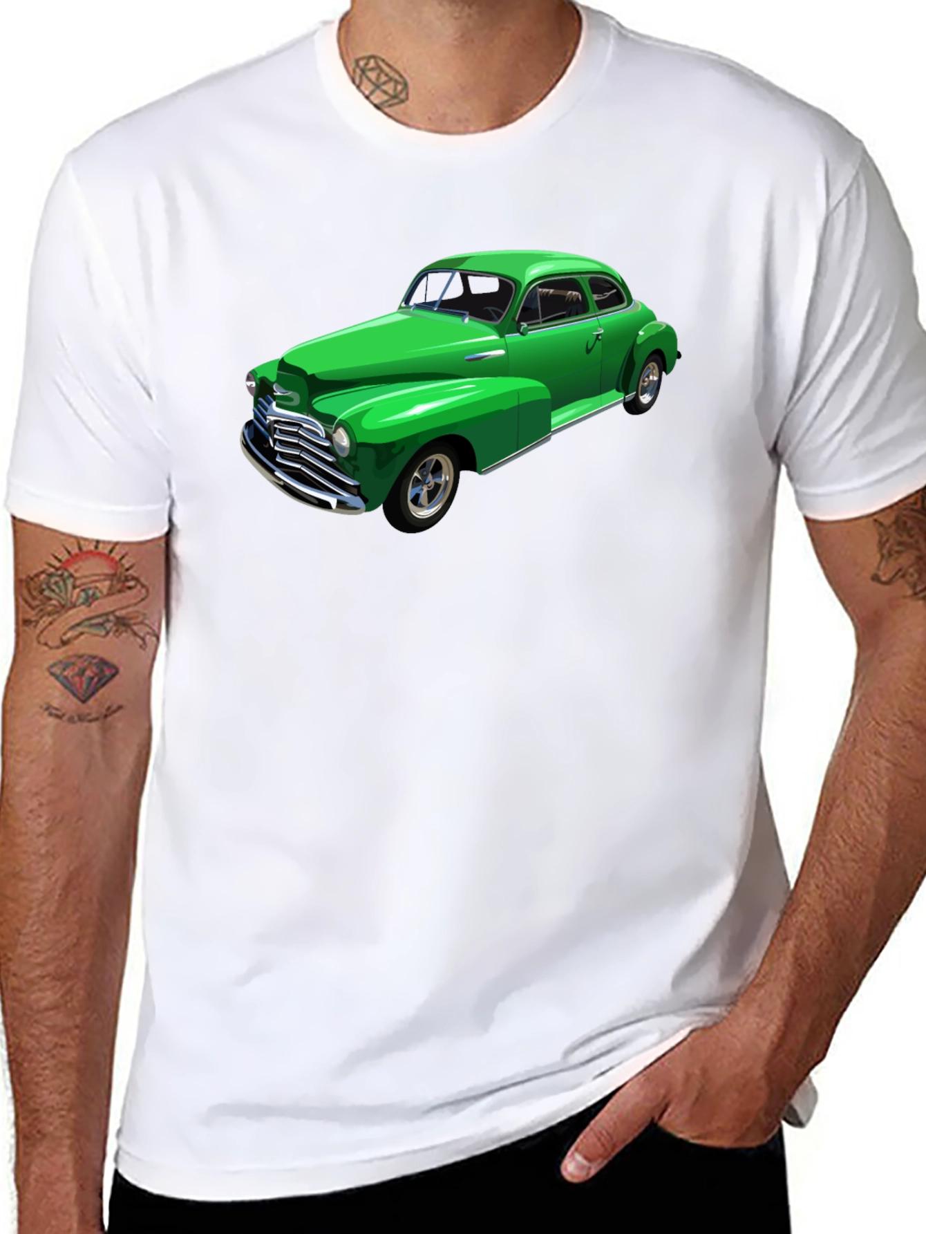 Classic Green Car Graphic T-Shirt
