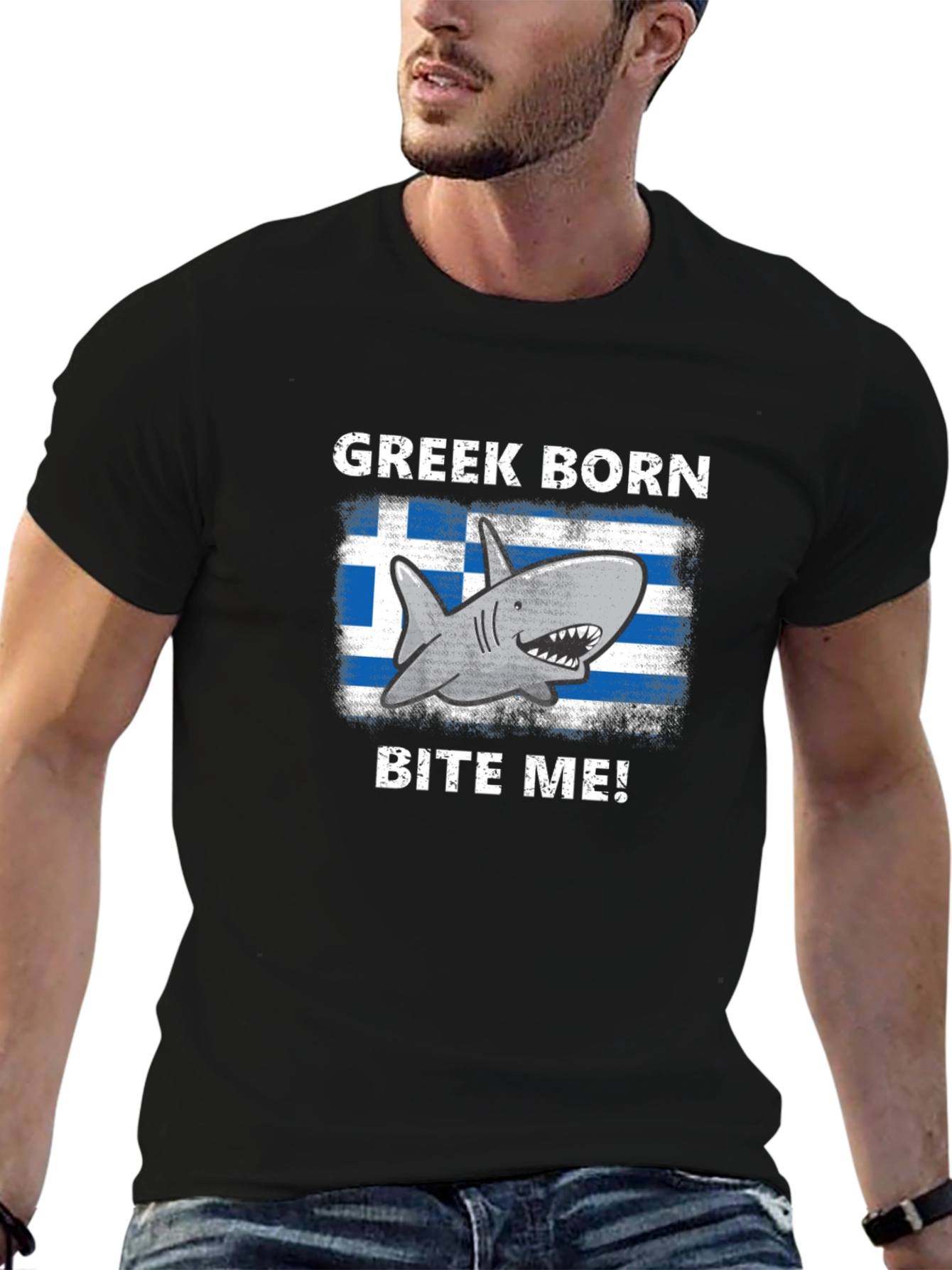 Greek Born Shark Bite Me! T-Shirt