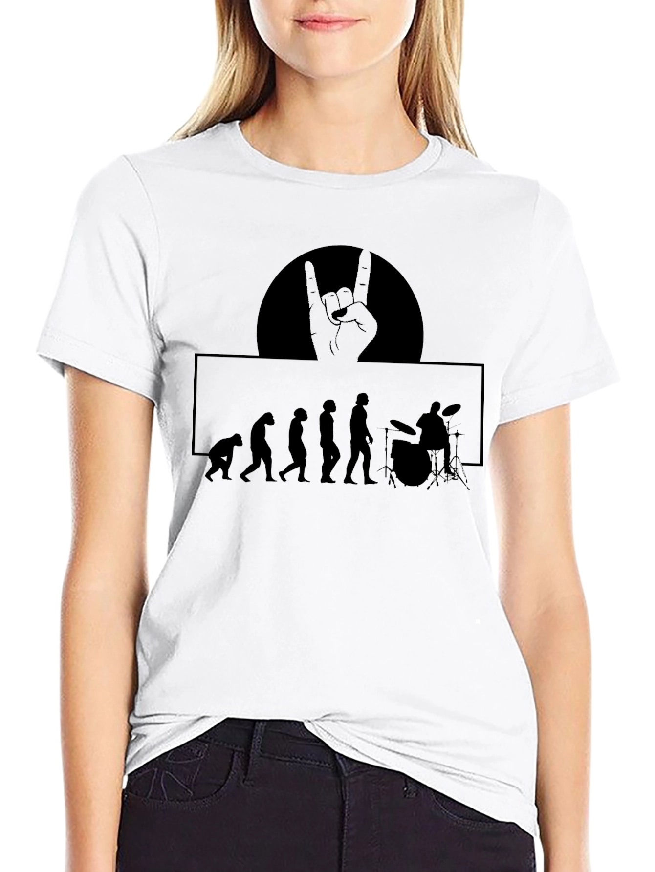 Evolution of Rock Drummer Mens Graphic T-Shirt