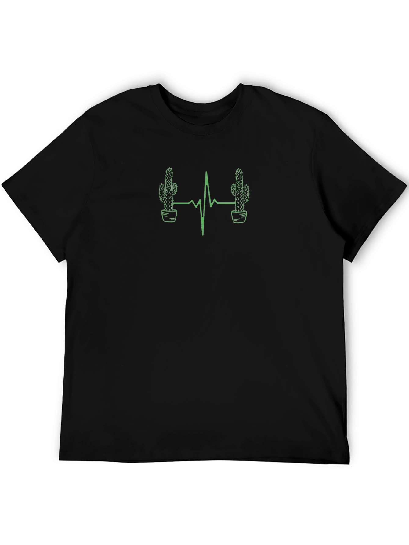 Cactus Heartbeat Black T-Shirt