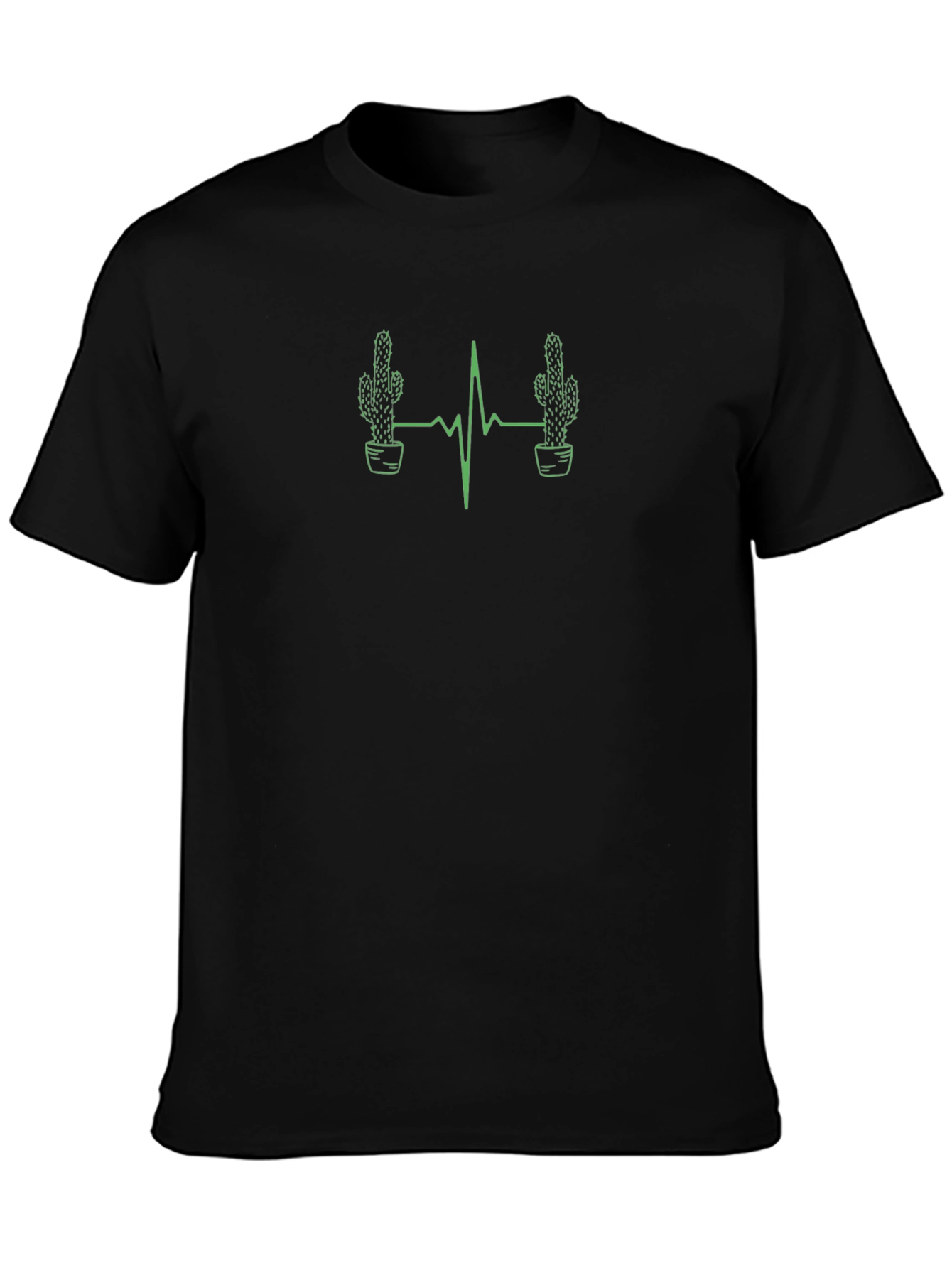 Cactus Heartbeat Black T-Shirt