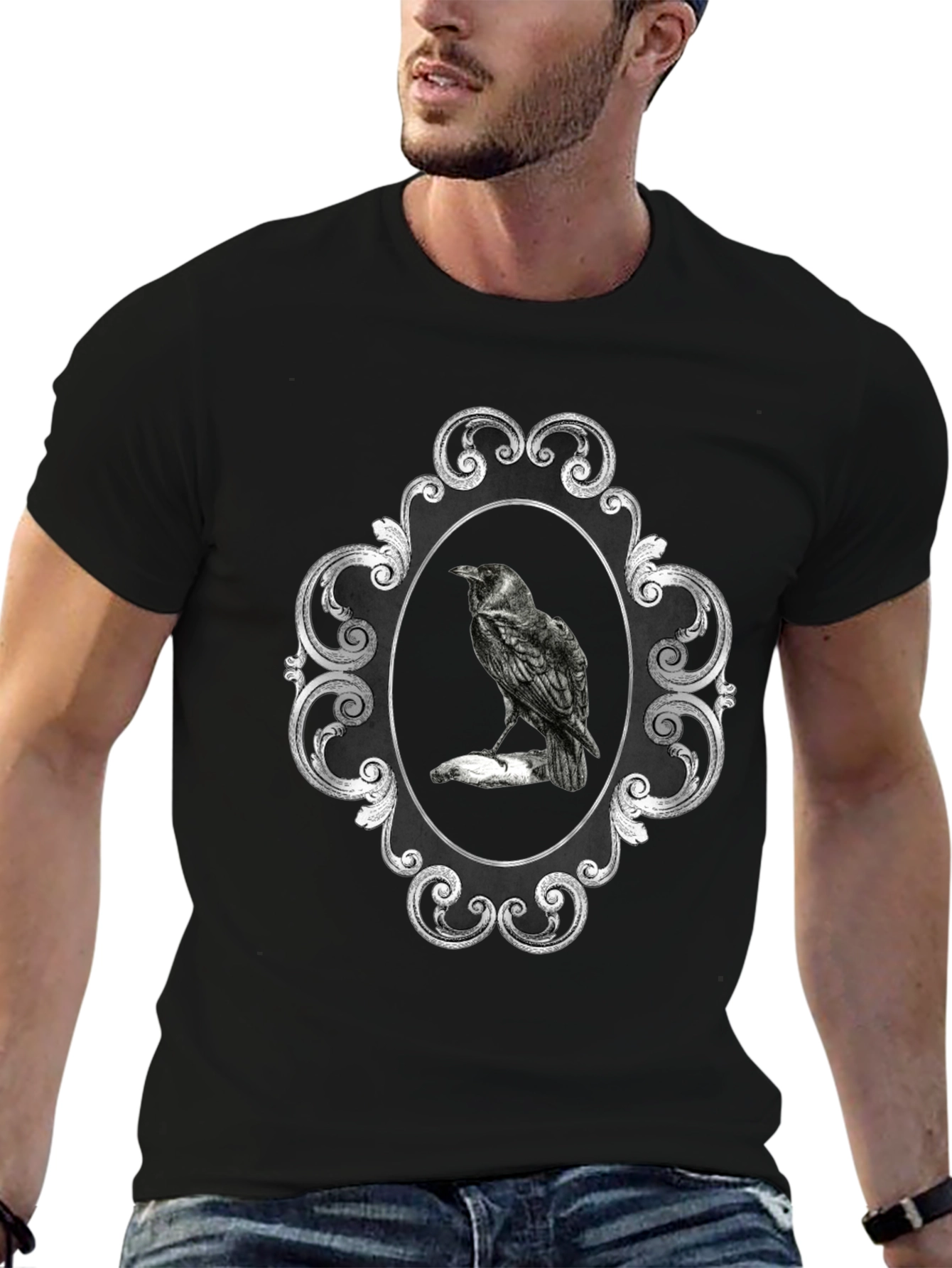 Raven Framed Black T-Shirt