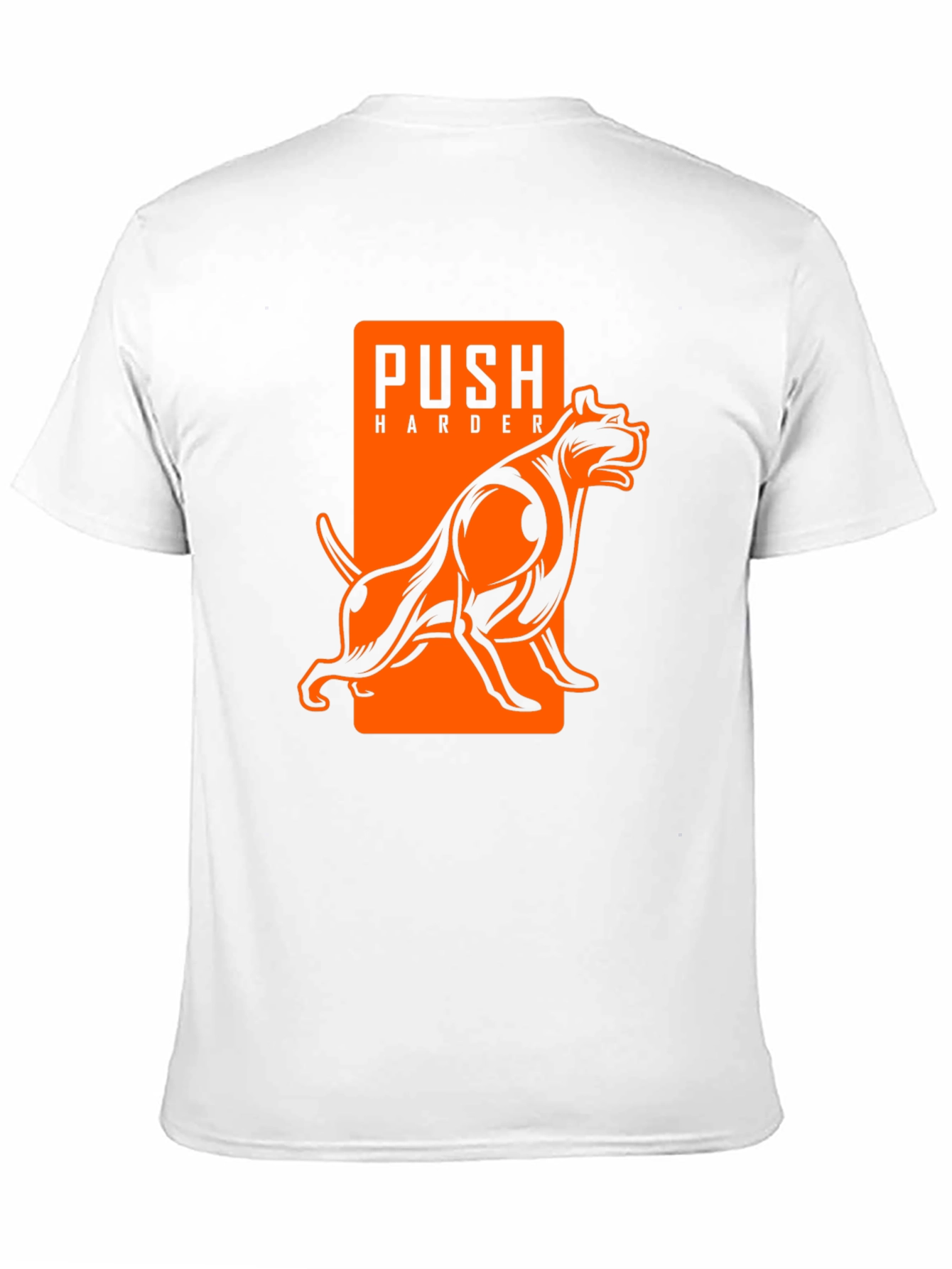 Push Harder Dog Graphic Black T-Shirt