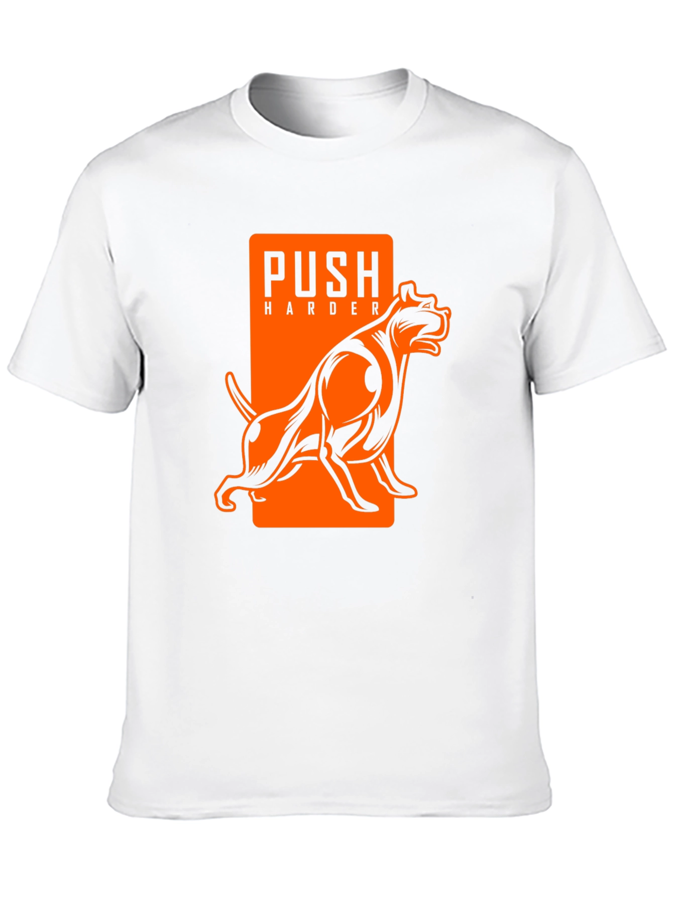 Push Harder Dog Graphic Black T-Shirt