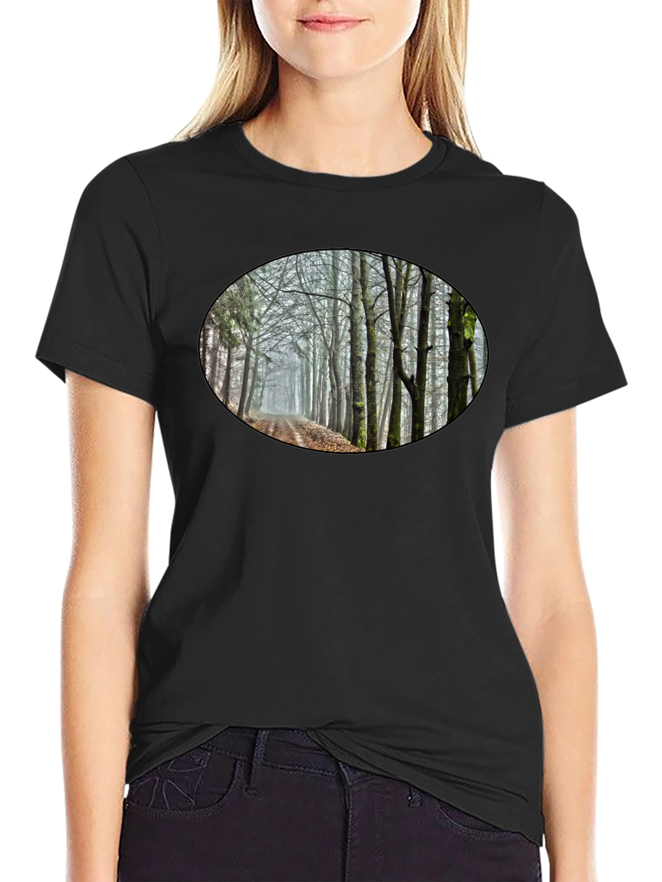 Nature Trail Graphic Tee - Black Cotton Blend