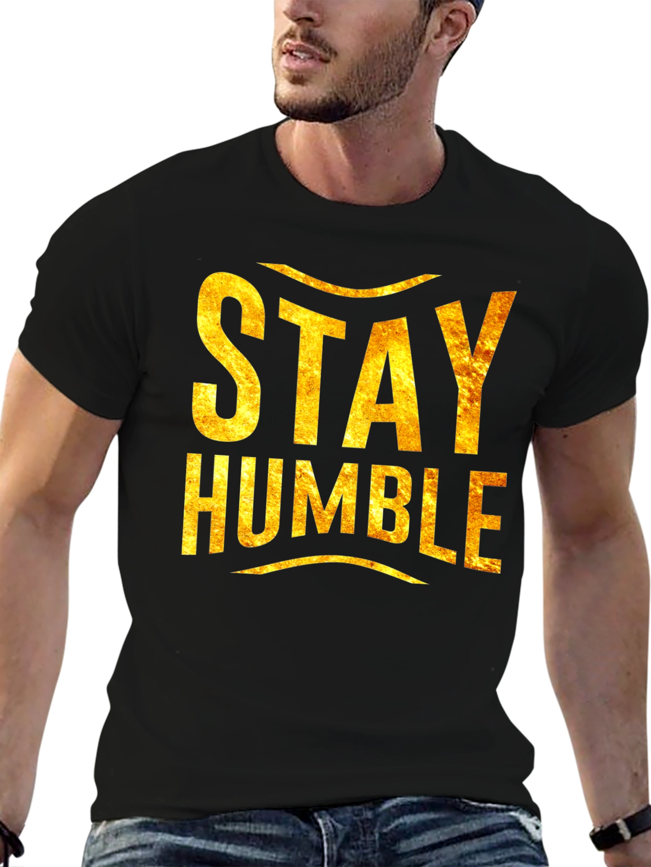 Stay Humble Graphic Tee - Soft Black T-Shirt