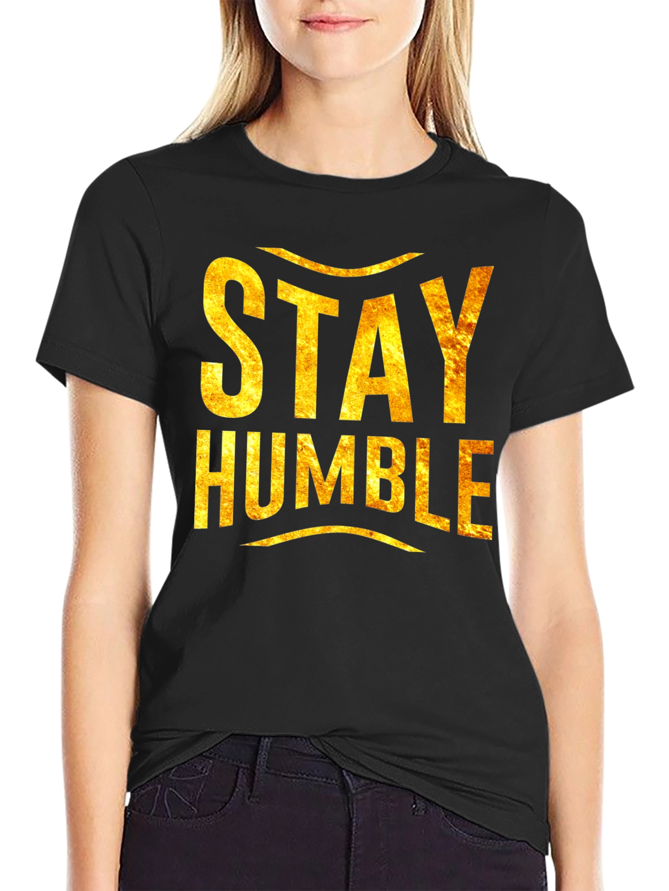 Stay Humble Graphic Tee - Soft Black T-Shirt
