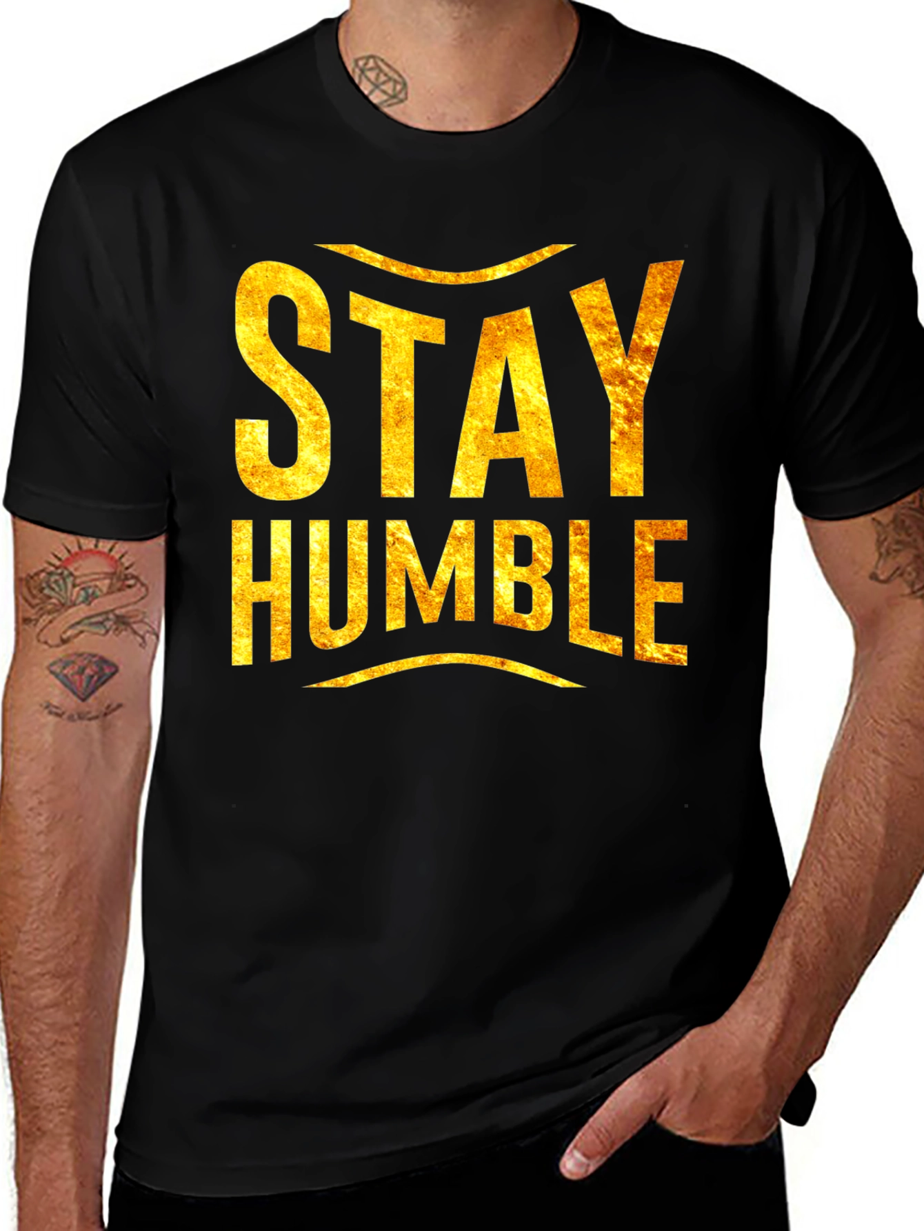 Stay Humble Graphic Tee - Soft Black T-Shirt
