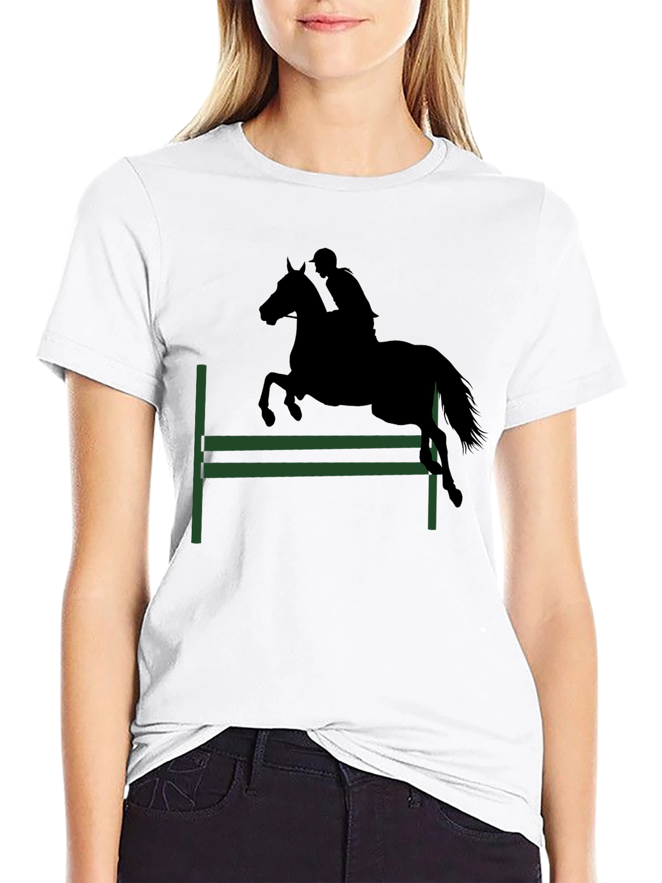 Equestrian T-Shirt: Horse Jumping Design