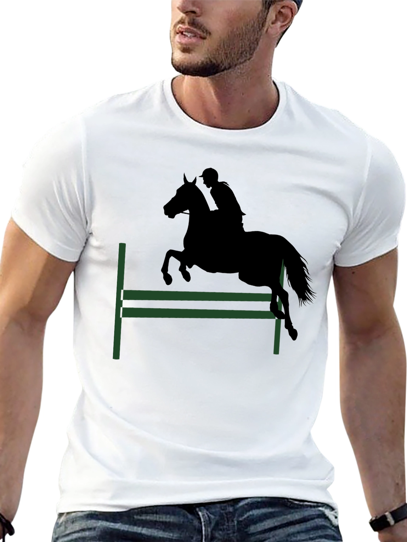 Equestrian T-Shirt: Horse Jumping Design