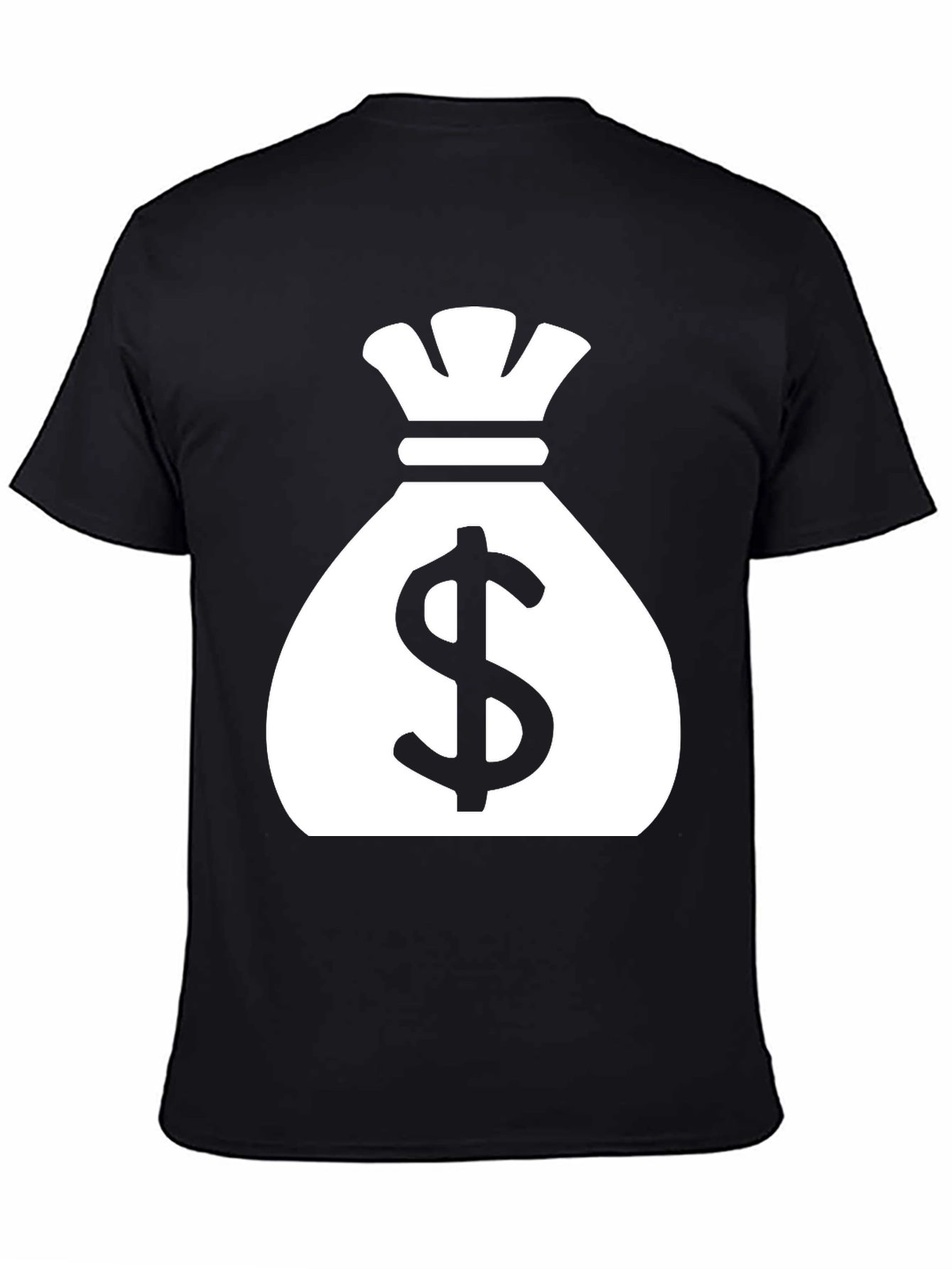 Money Bag Graphic Tee - Black Cotton T-Shirt