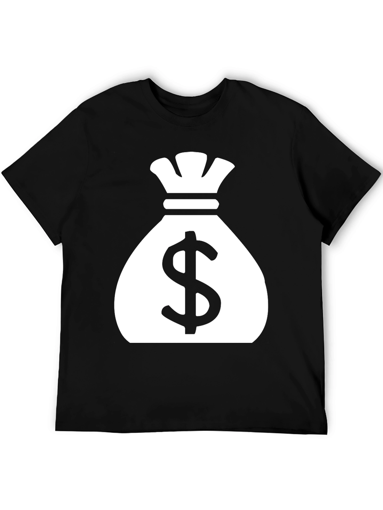 Money Bag Graphic Tee - Black Cotton T-Shirt