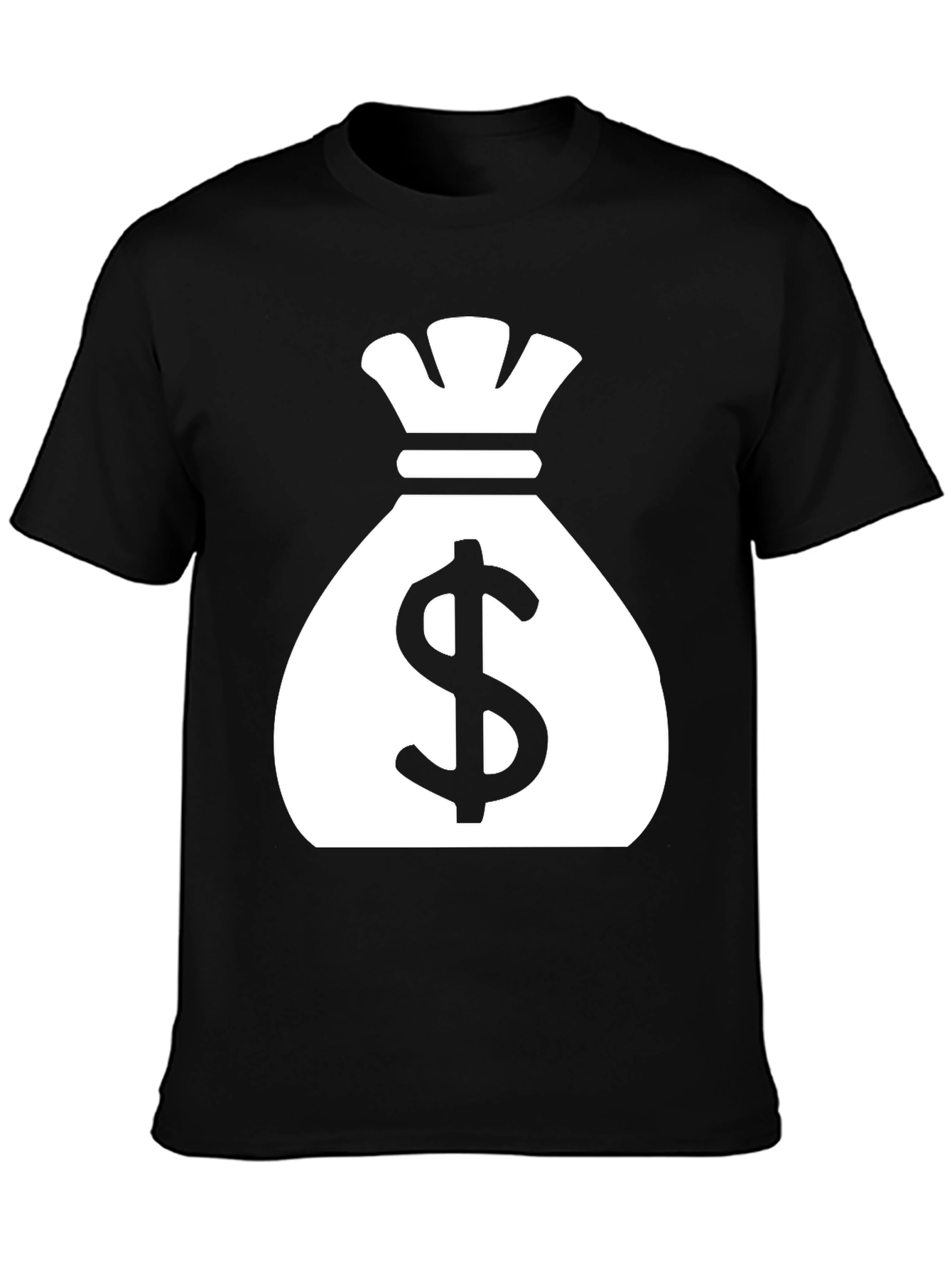 Money Bag Graphic Tee - Black Cotton T-Shirt