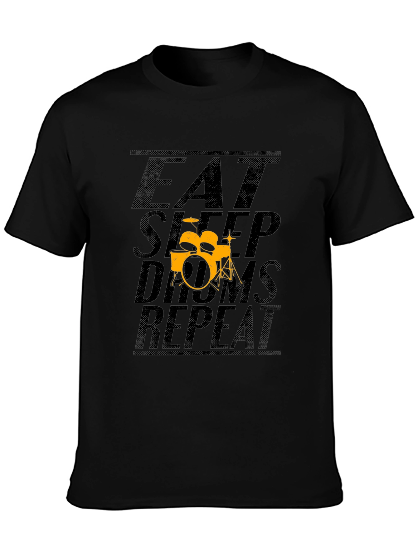 Eat Sleep Drums Repeat Black T-Shirt