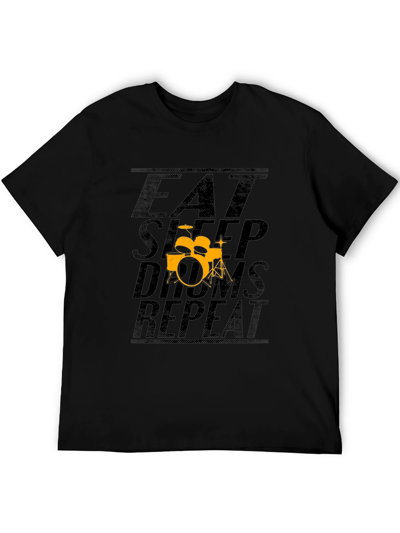 Eat Sleep Drums Repeat Black T-Shirt