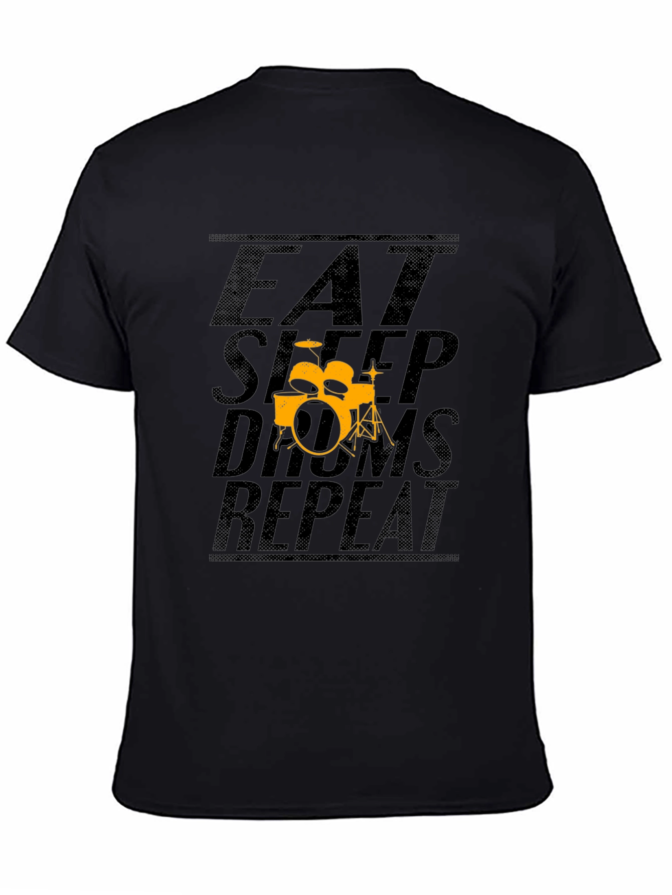 Eat Sleep Drums Repeat Black T-Shirt