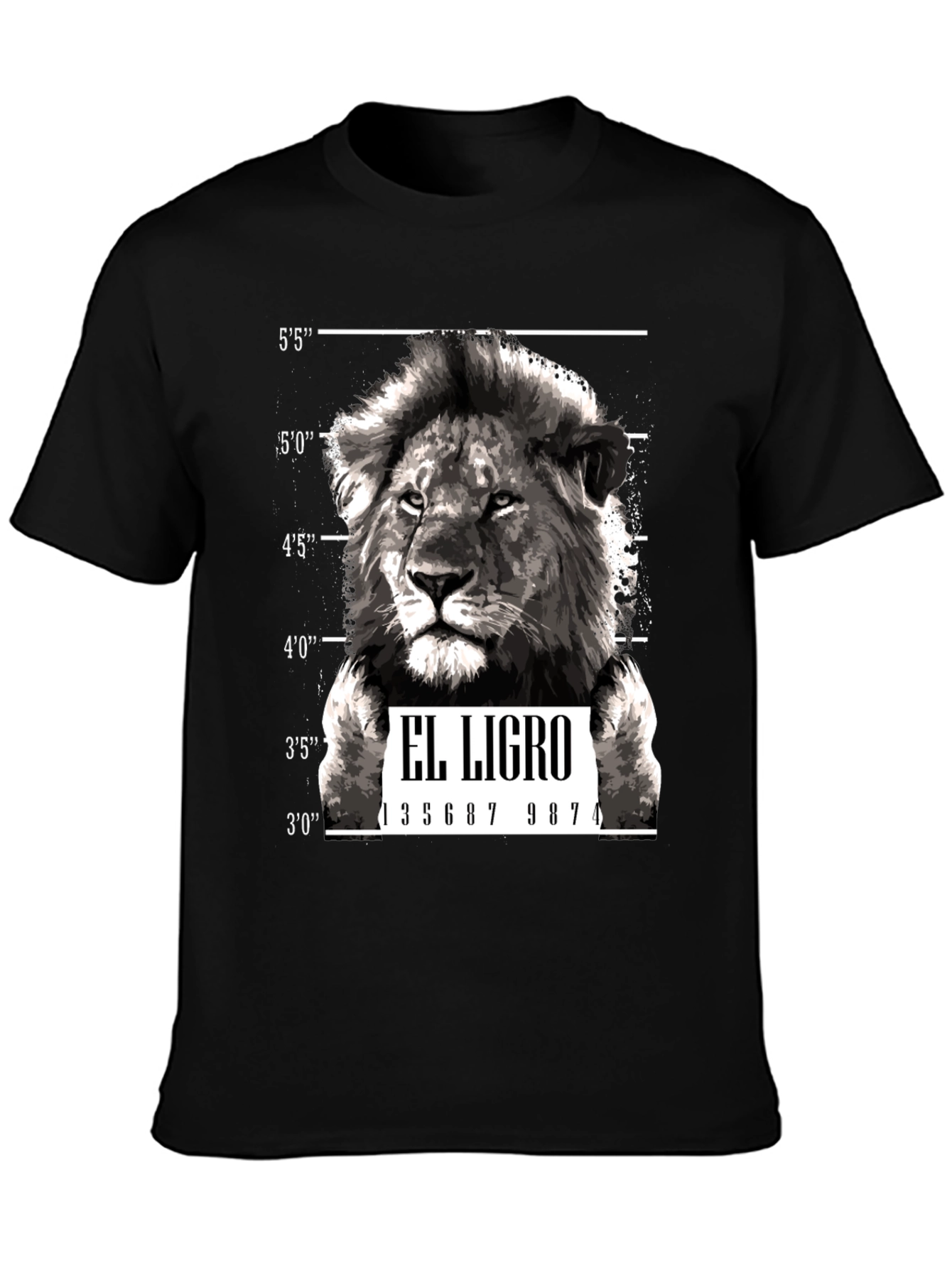 El Ligro Lion Mugshot Graphic T-Shirt