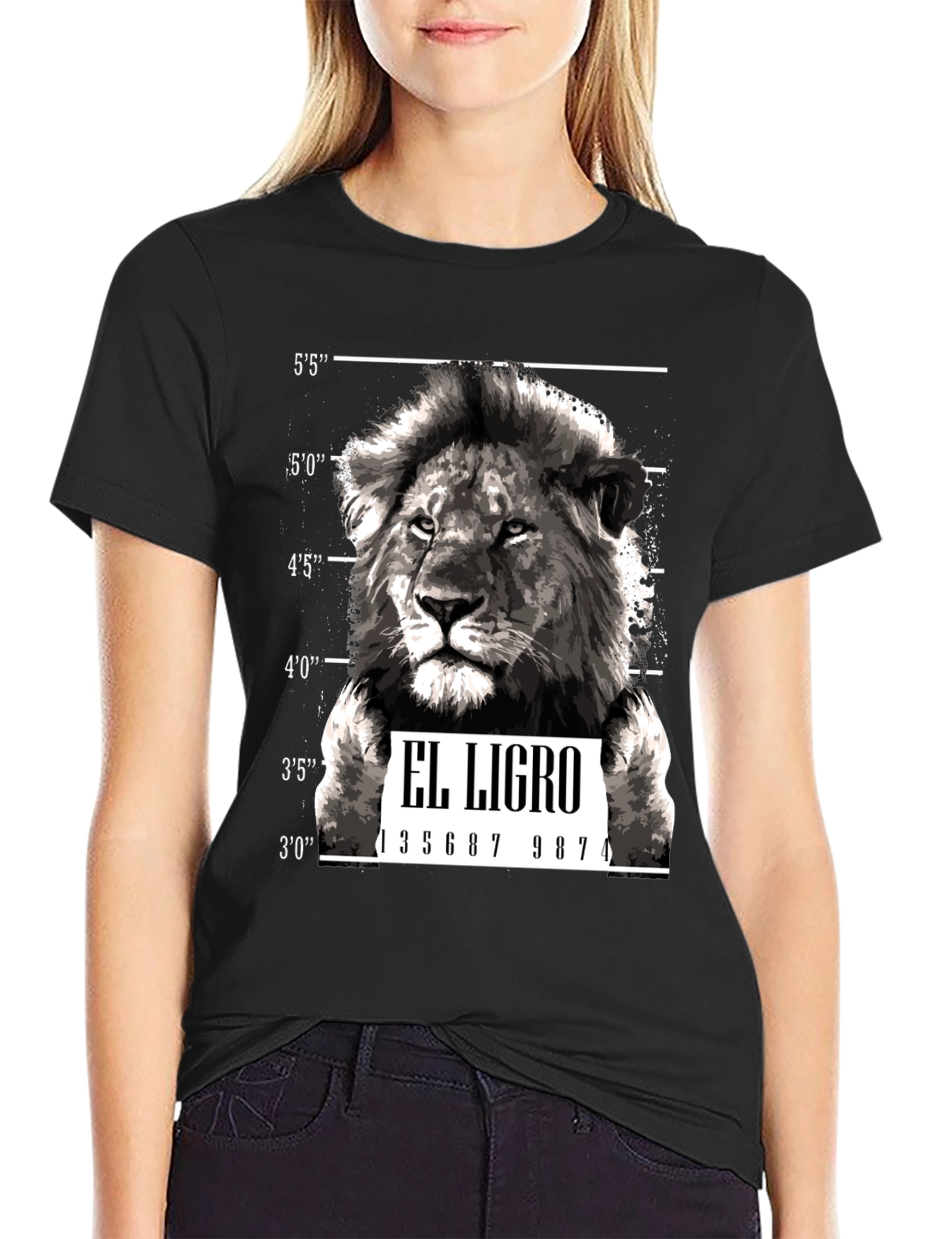 El Ligro Lion Mugshot Graphic T-Shirt