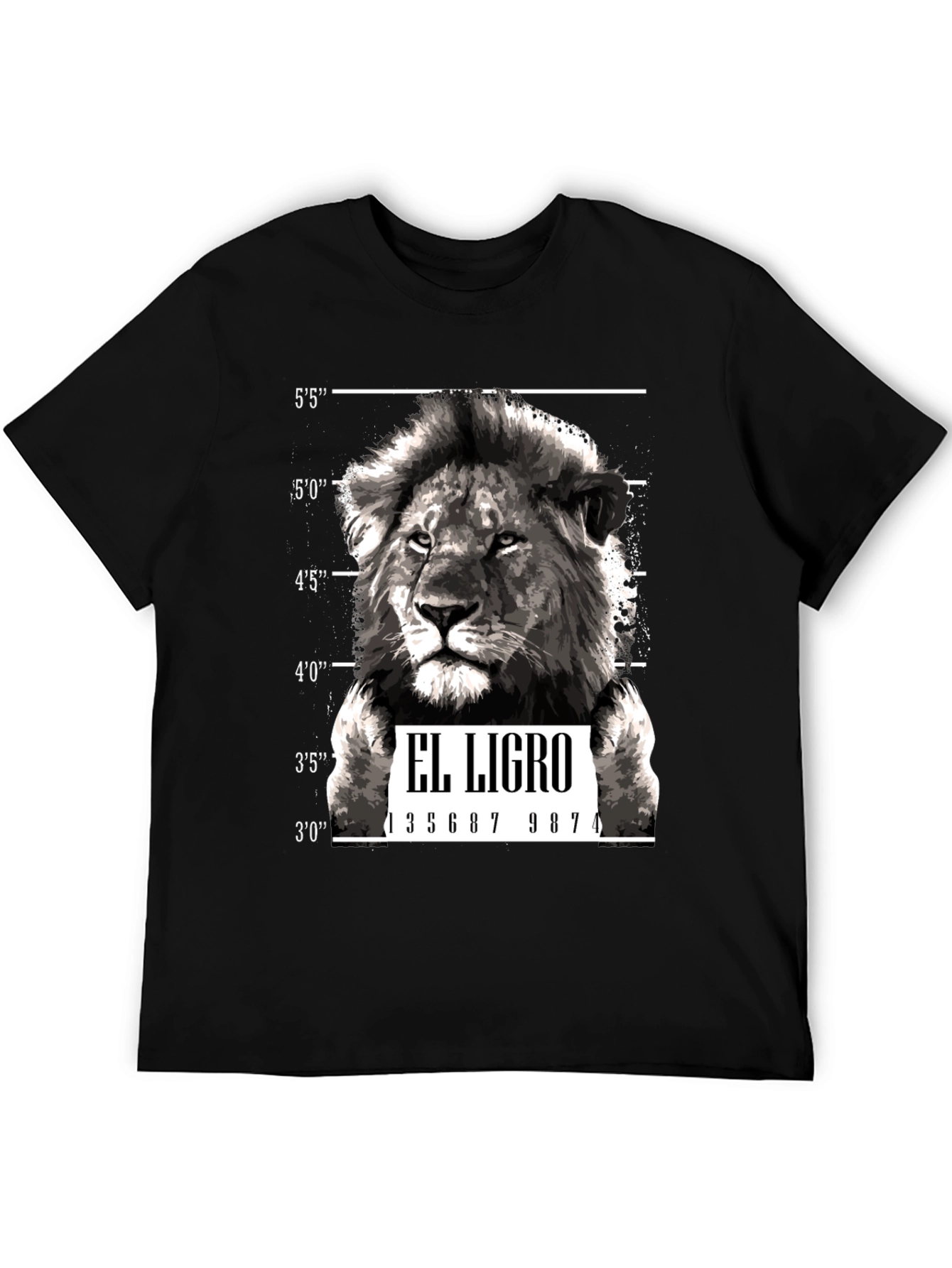 El Ligro Lion Mugshot Graphic T-Shirt