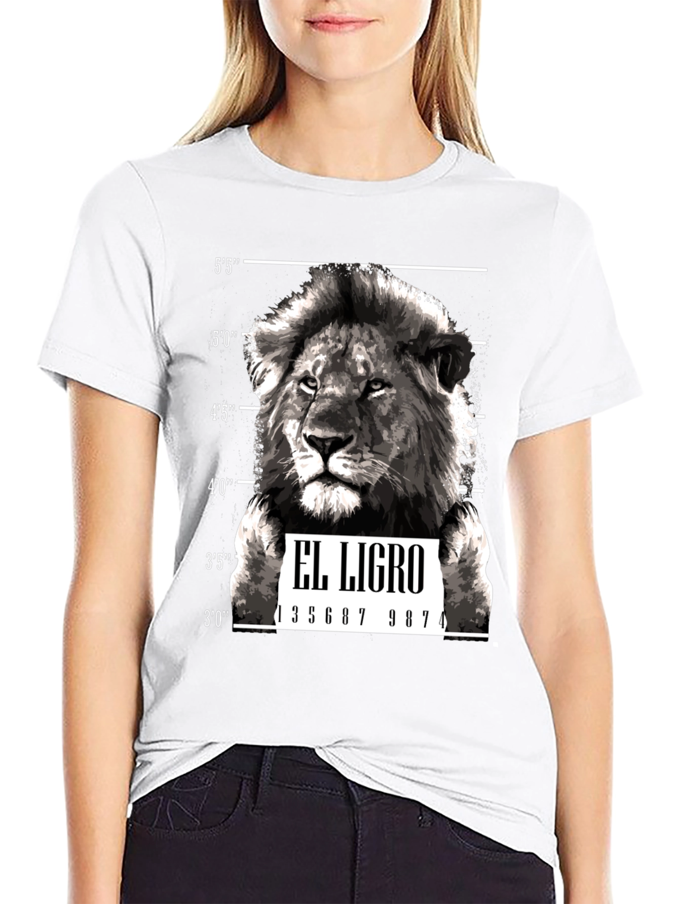 El Ligro Lion Mugshot Graphic T-Shirt