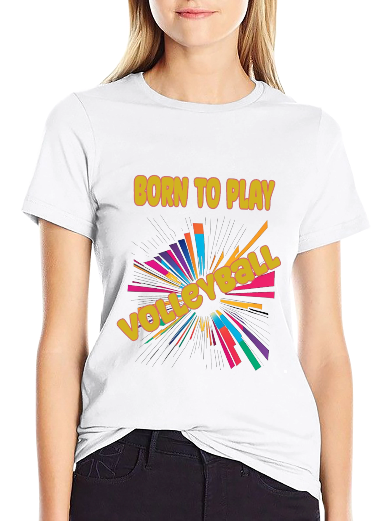 Born To Play Volleyball Graphic T-Shirt