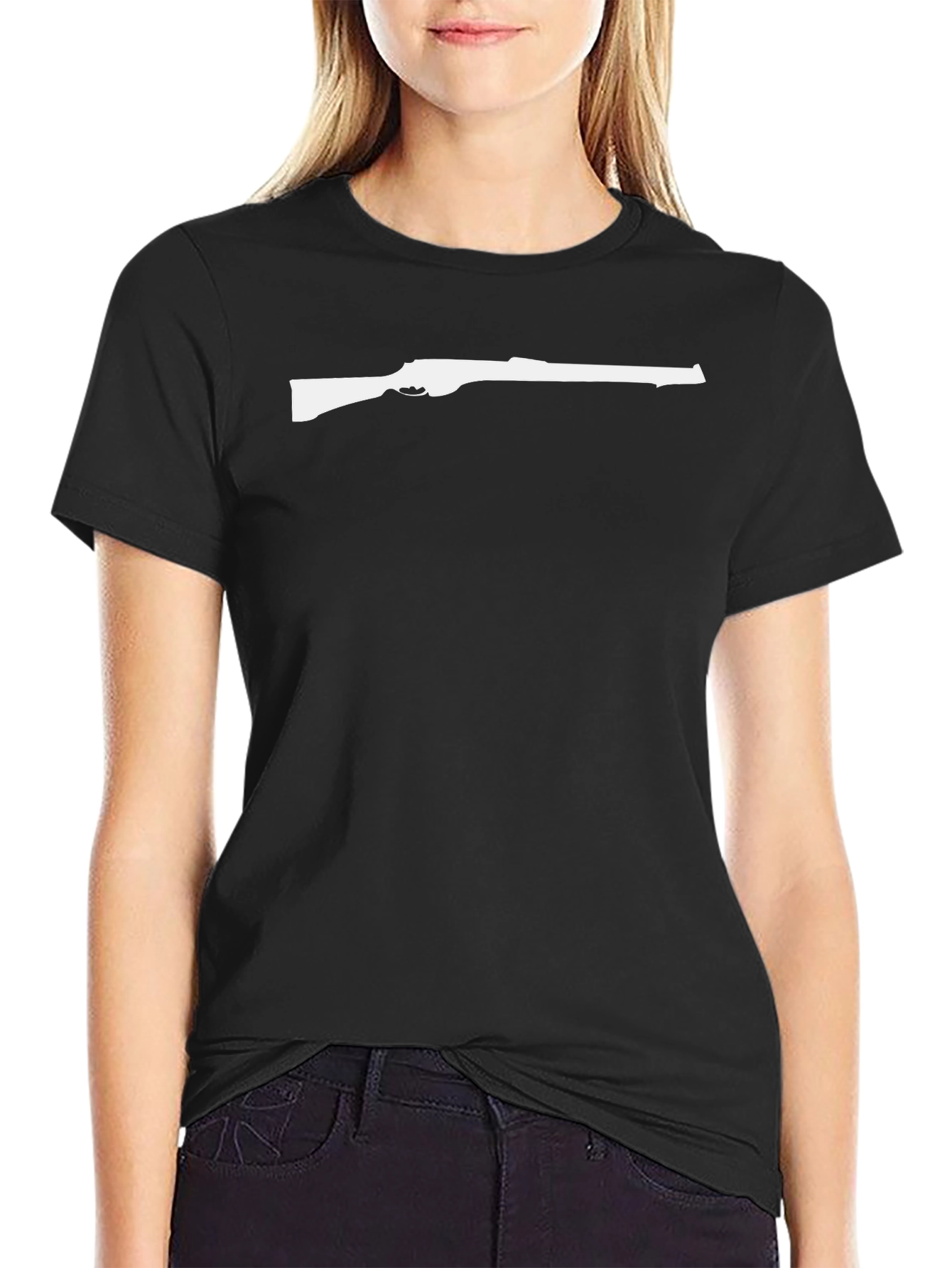 Rifle Graphic Tee - Classic Black Cotton T-Shirt
