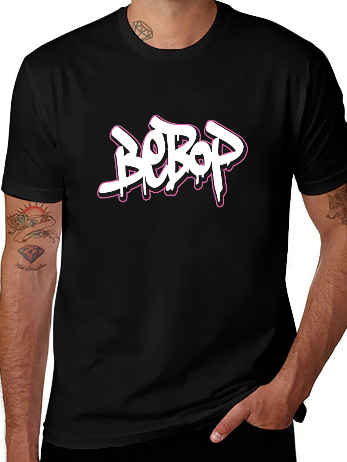 Bebop Graffiti Style Graphic Tee - Classic Black
