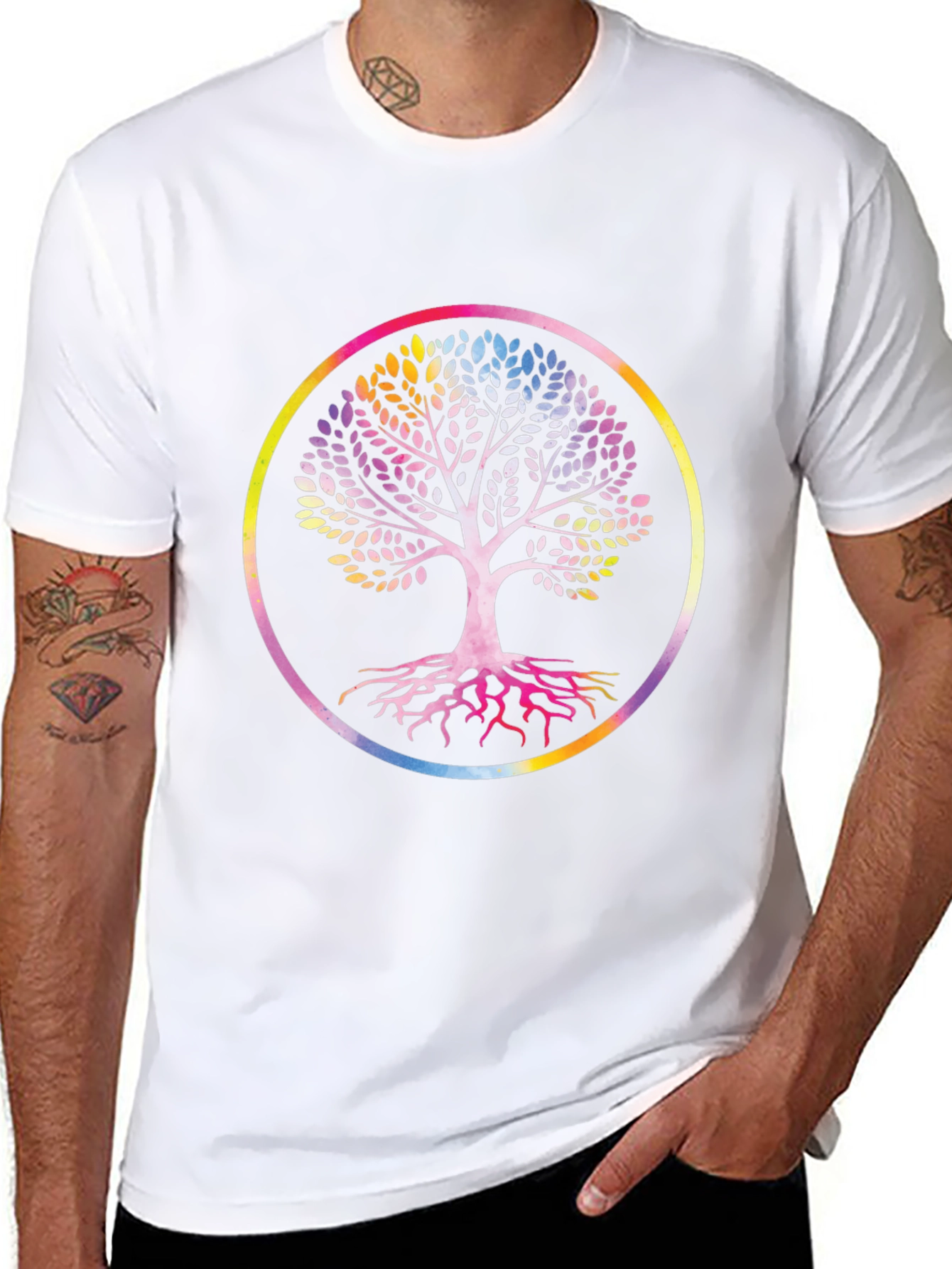 Rainbow Tree of Life Black Graphic Tee