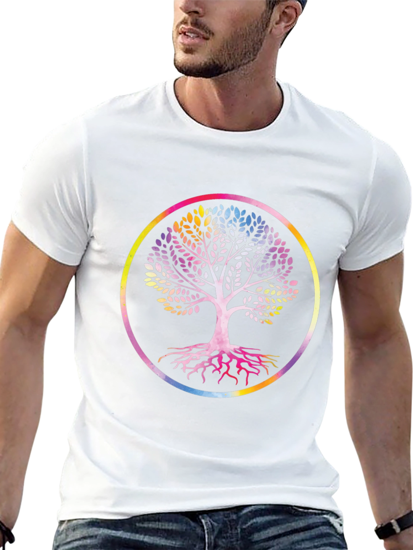 Rainbow Tree of Life Black Graphic Tee