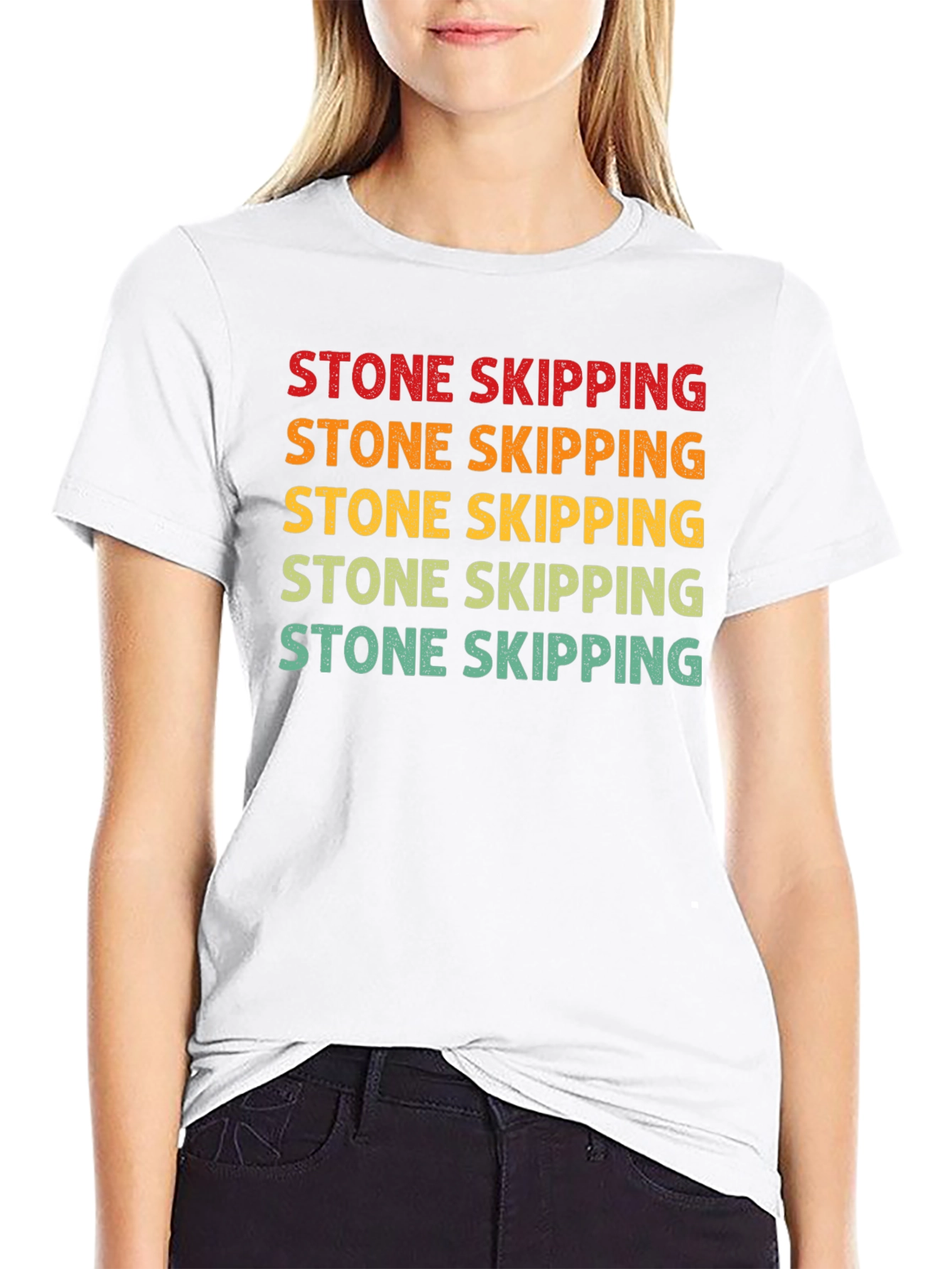 Stone Skipping Graphic Tee - Retro Style