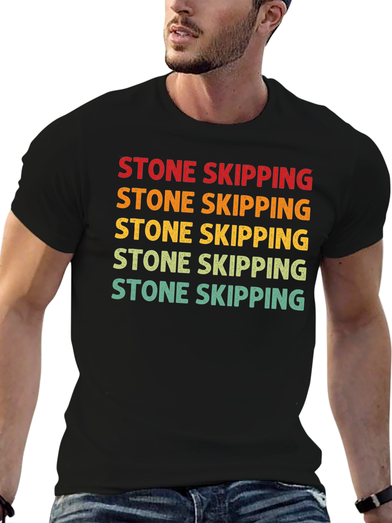 Stone Skipping Graphic Tee - Retro Style
