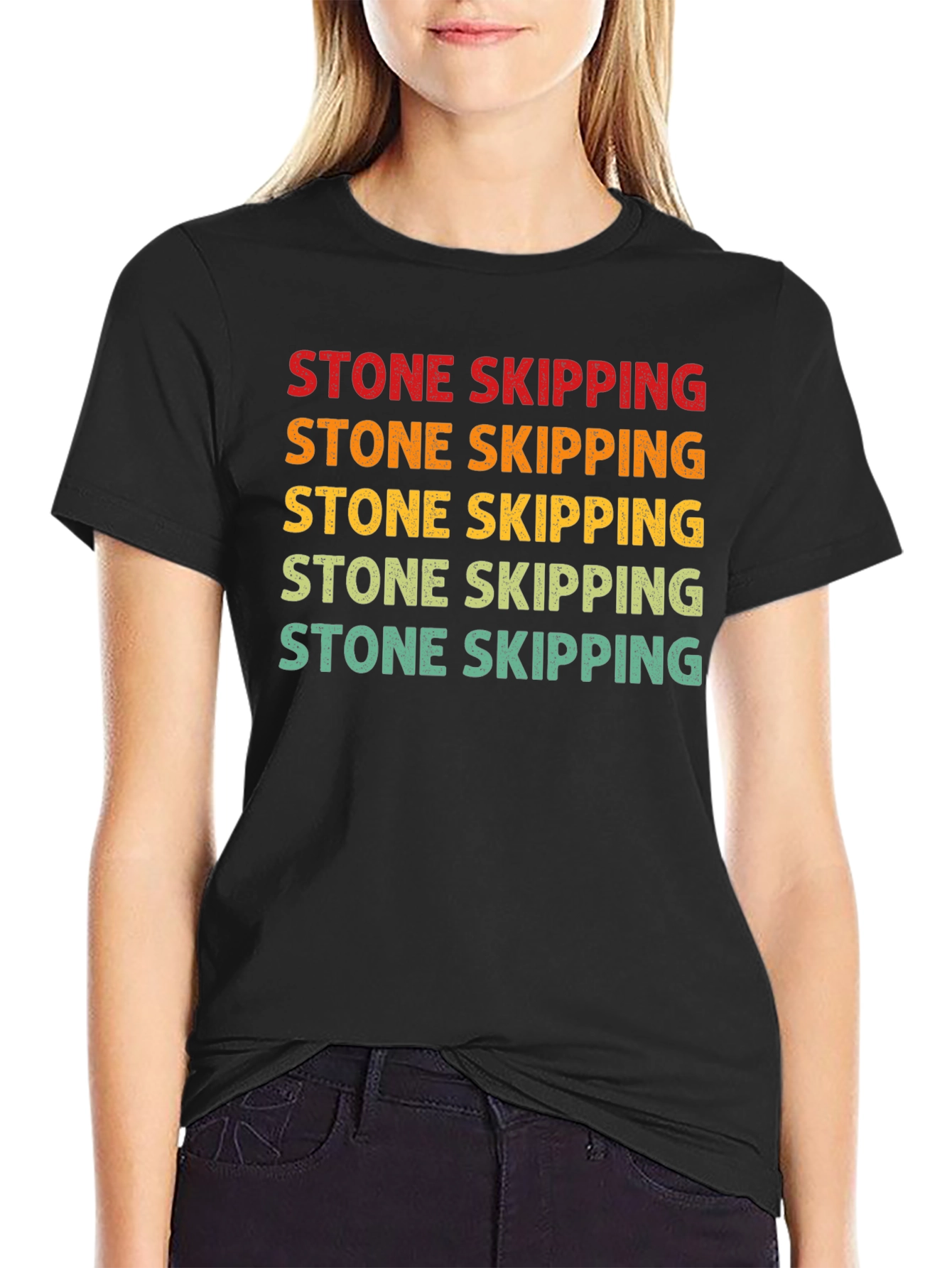Stone Skipping Graphic Tee - Retro Style