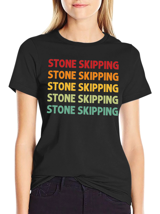 Stone Skipping Graphic Tee - Retro Style
