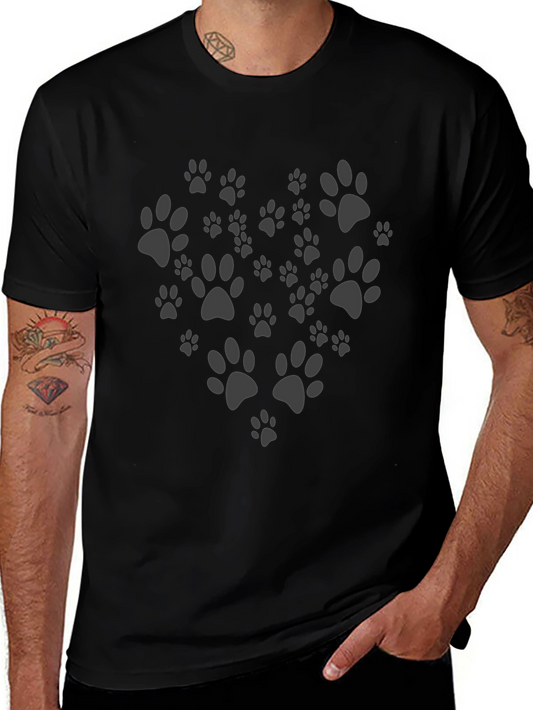 Paw Print Heart T-Shirt - Dog Lover Tee