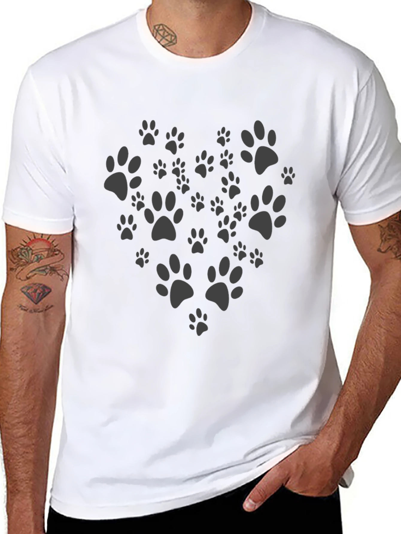 Paw Print Heart T-Shirt - Dog Lover Tee