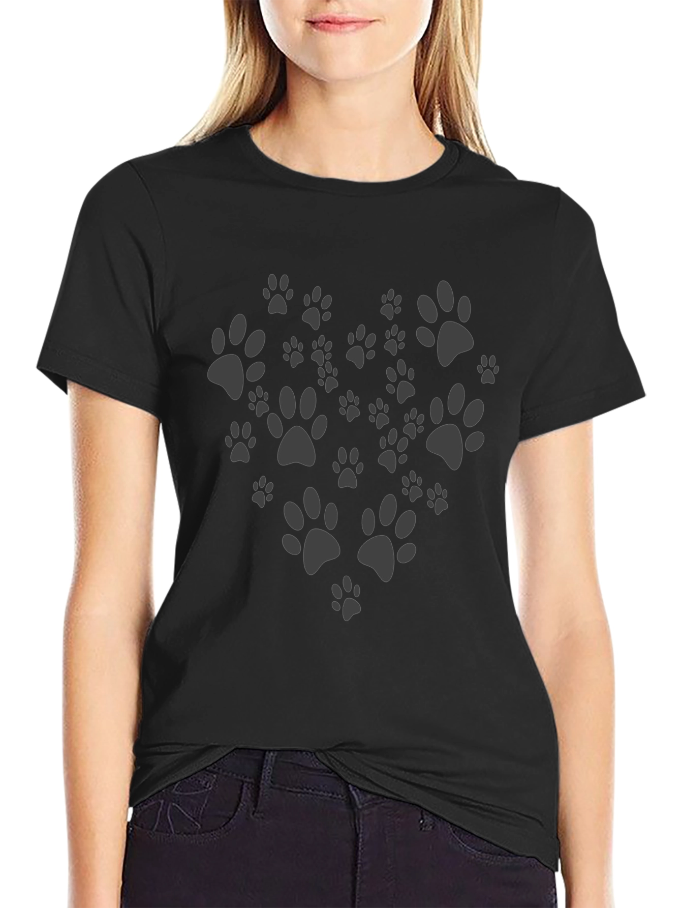 Paw Print Heart T-Shirt - Dog Lover Tee