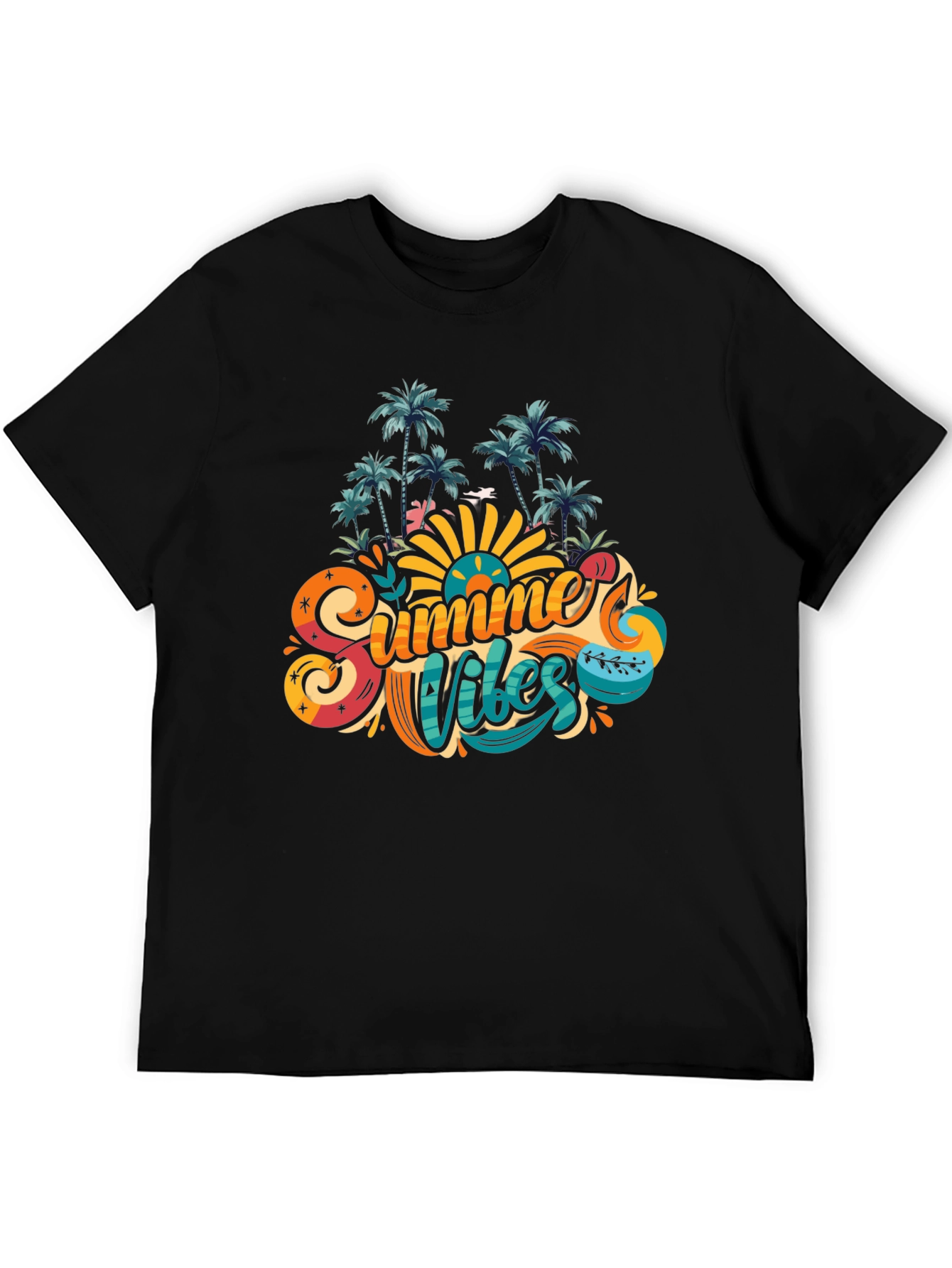 Summer Vibes Graphic Tee - Tropical Palm Design